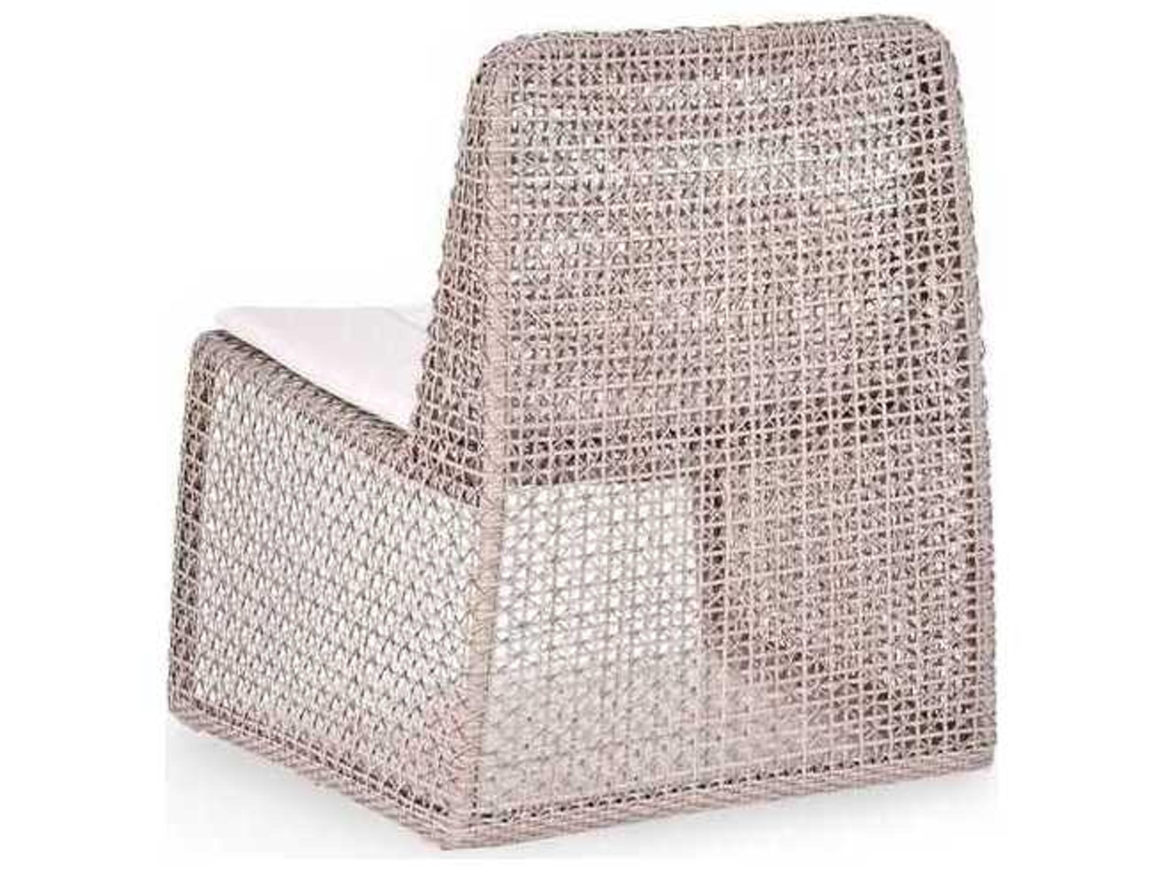 Classic Home Outdoor Michelle Beige, White Aluminum Wicker Lounge Chair