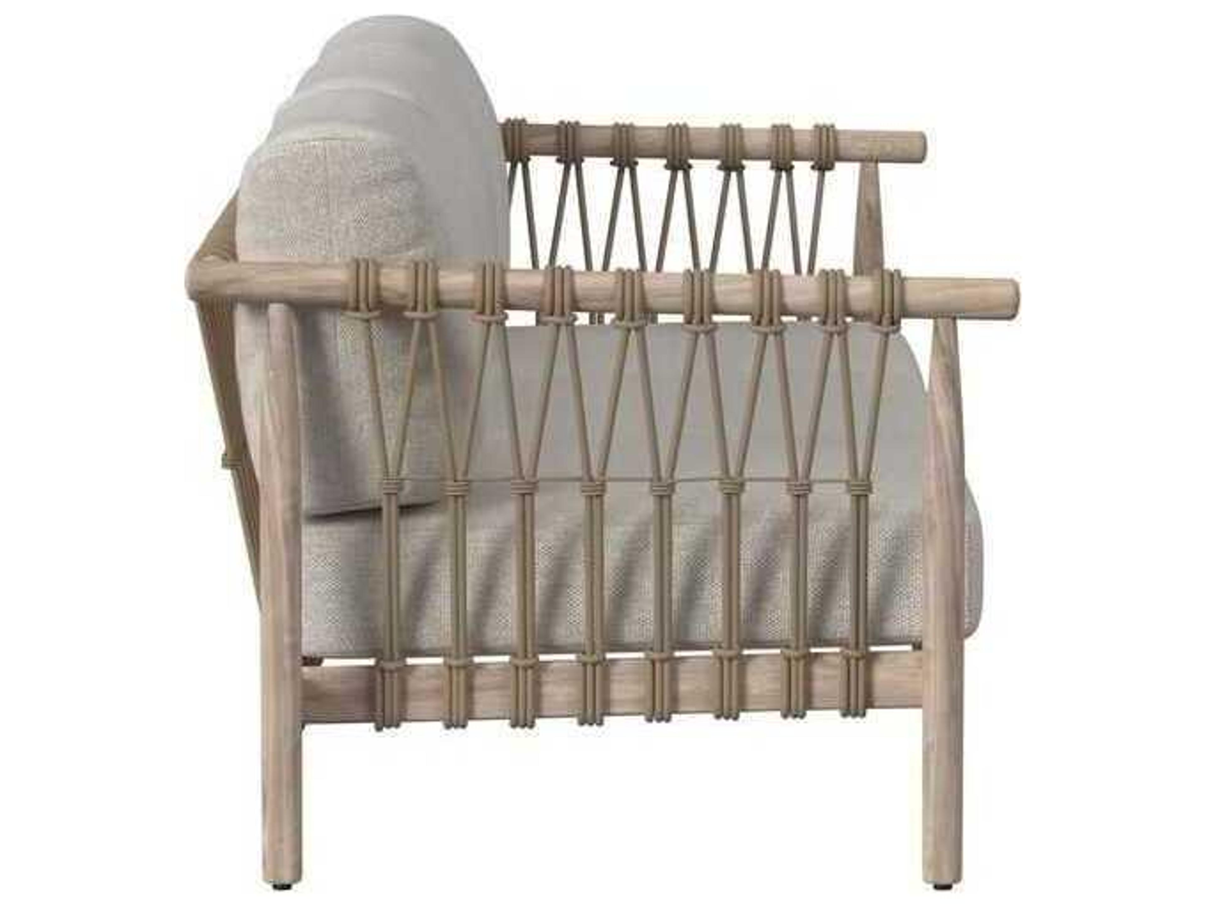 Classic Home Outdoor Leo Taupe Wood Cushion Sofa