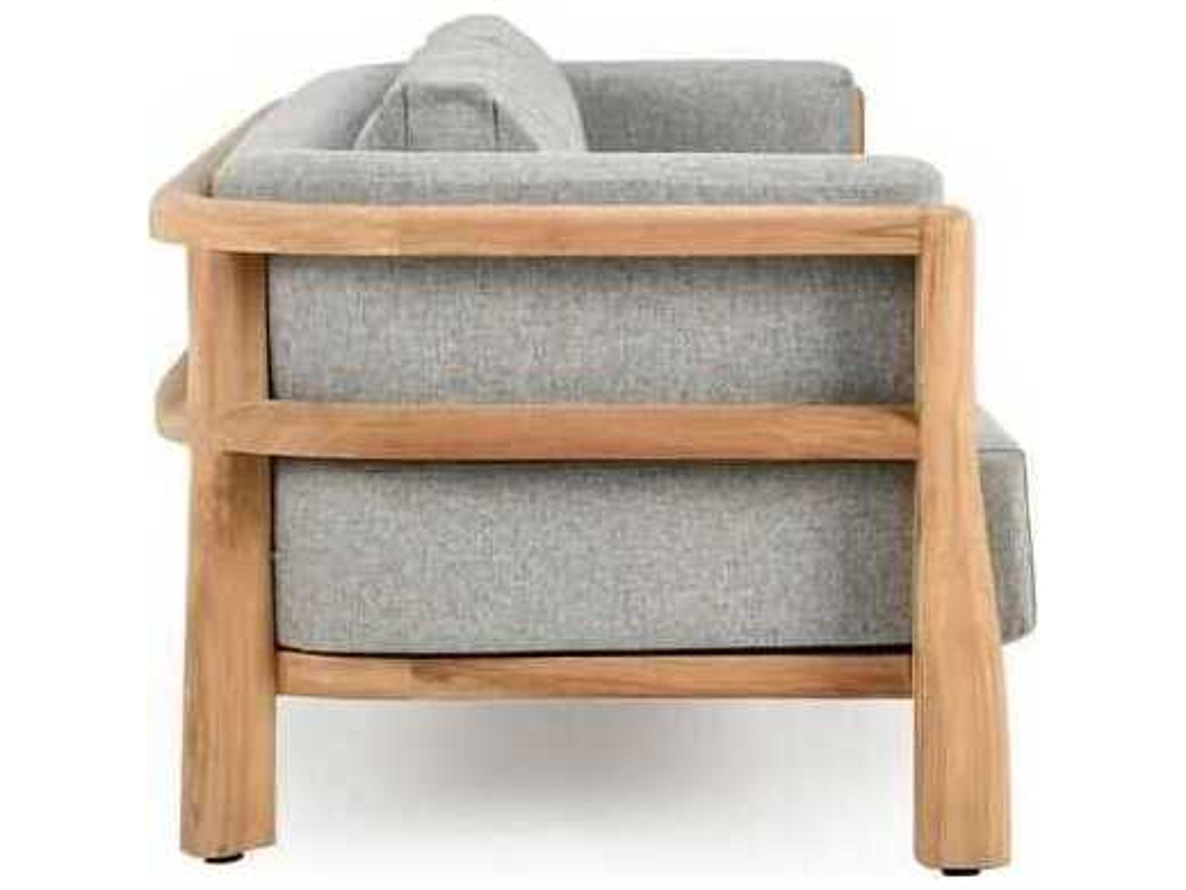 Classic Home Outdoor Aston Natural, Gray Wood Teak Sofa