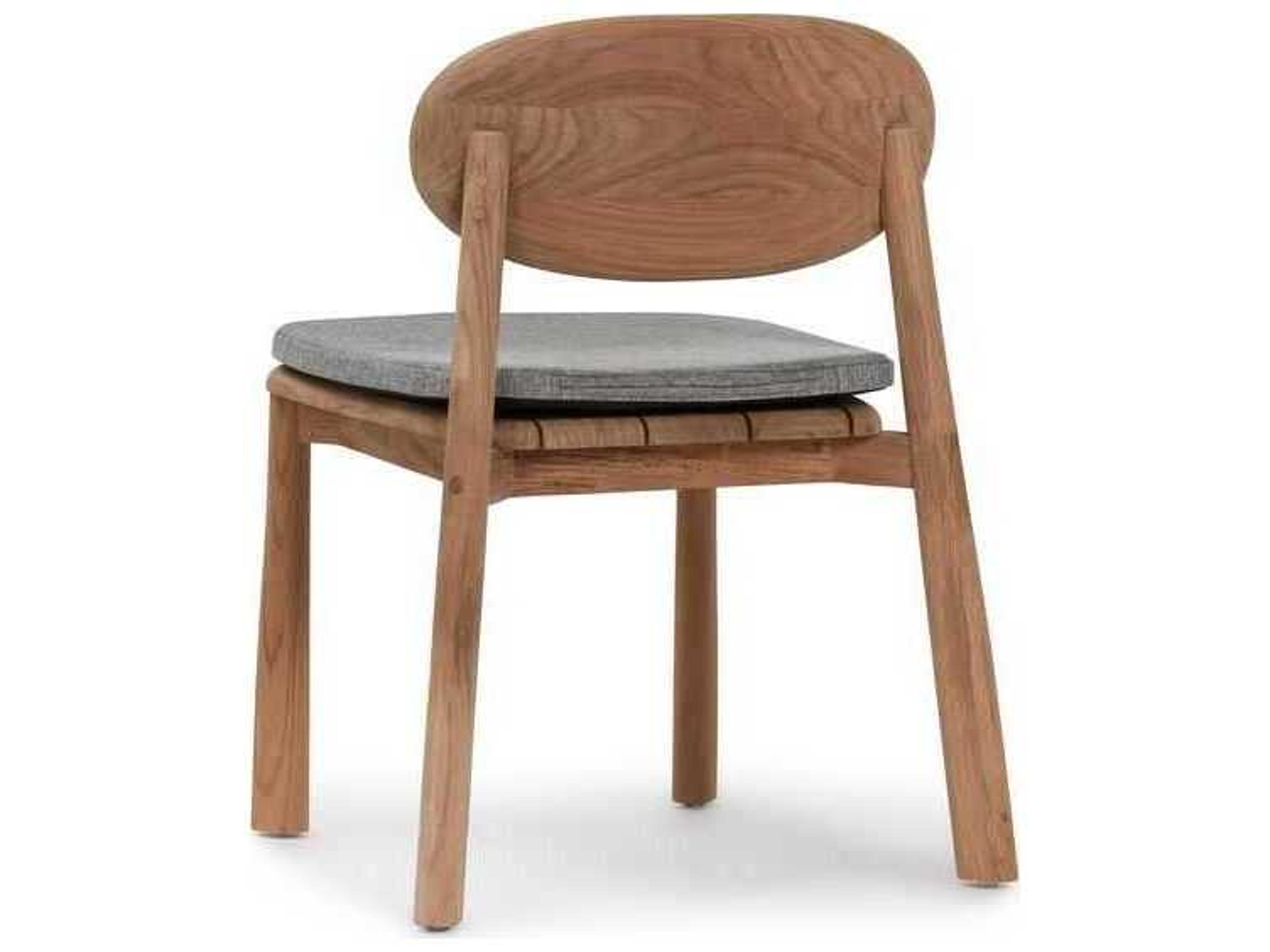 Classic Home Outdoor Aston Natural Wood Cushion Dining Chair
