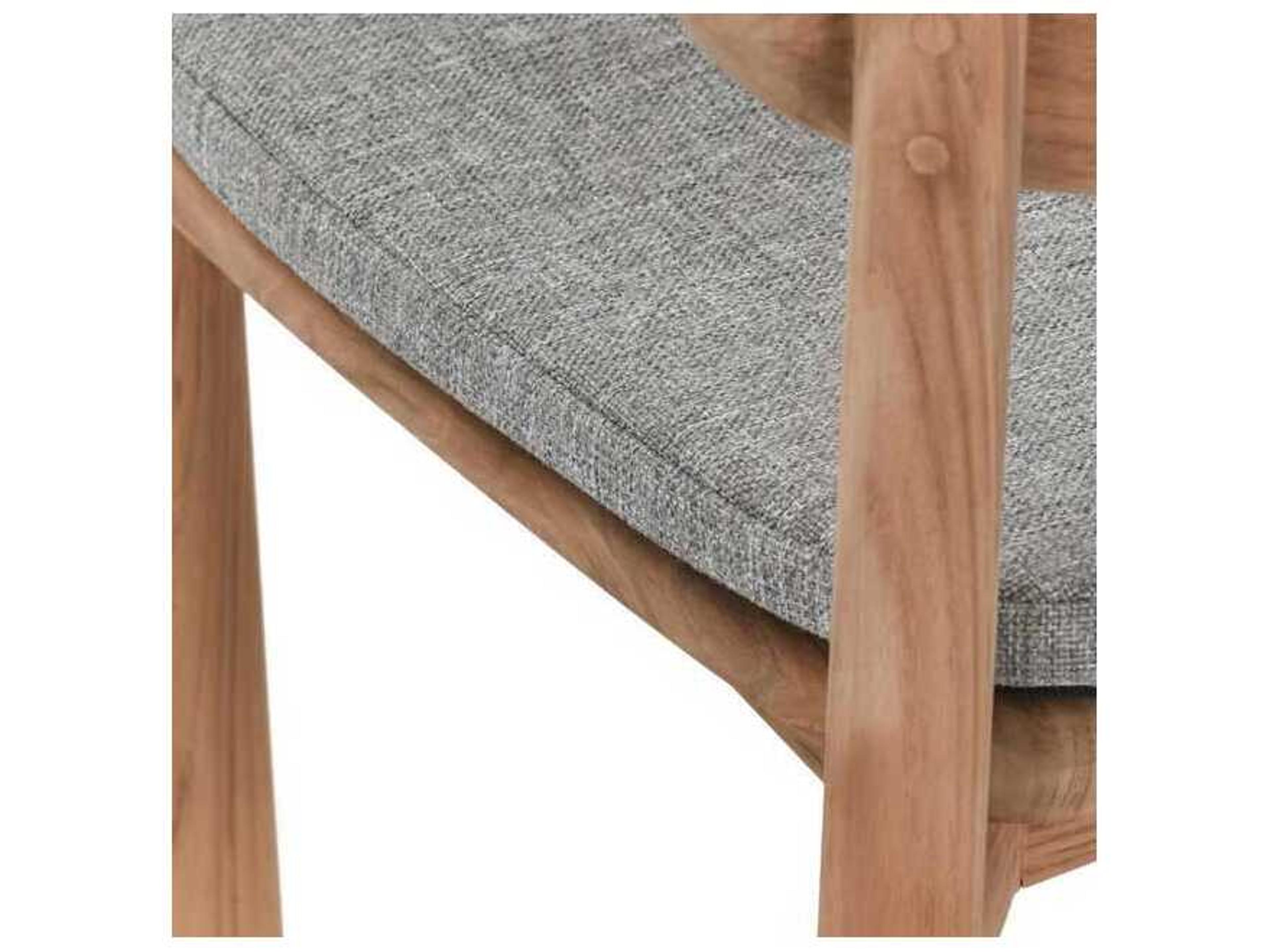 Classic Home Outdoor Aston Natural Wood Cushion Dining Chair