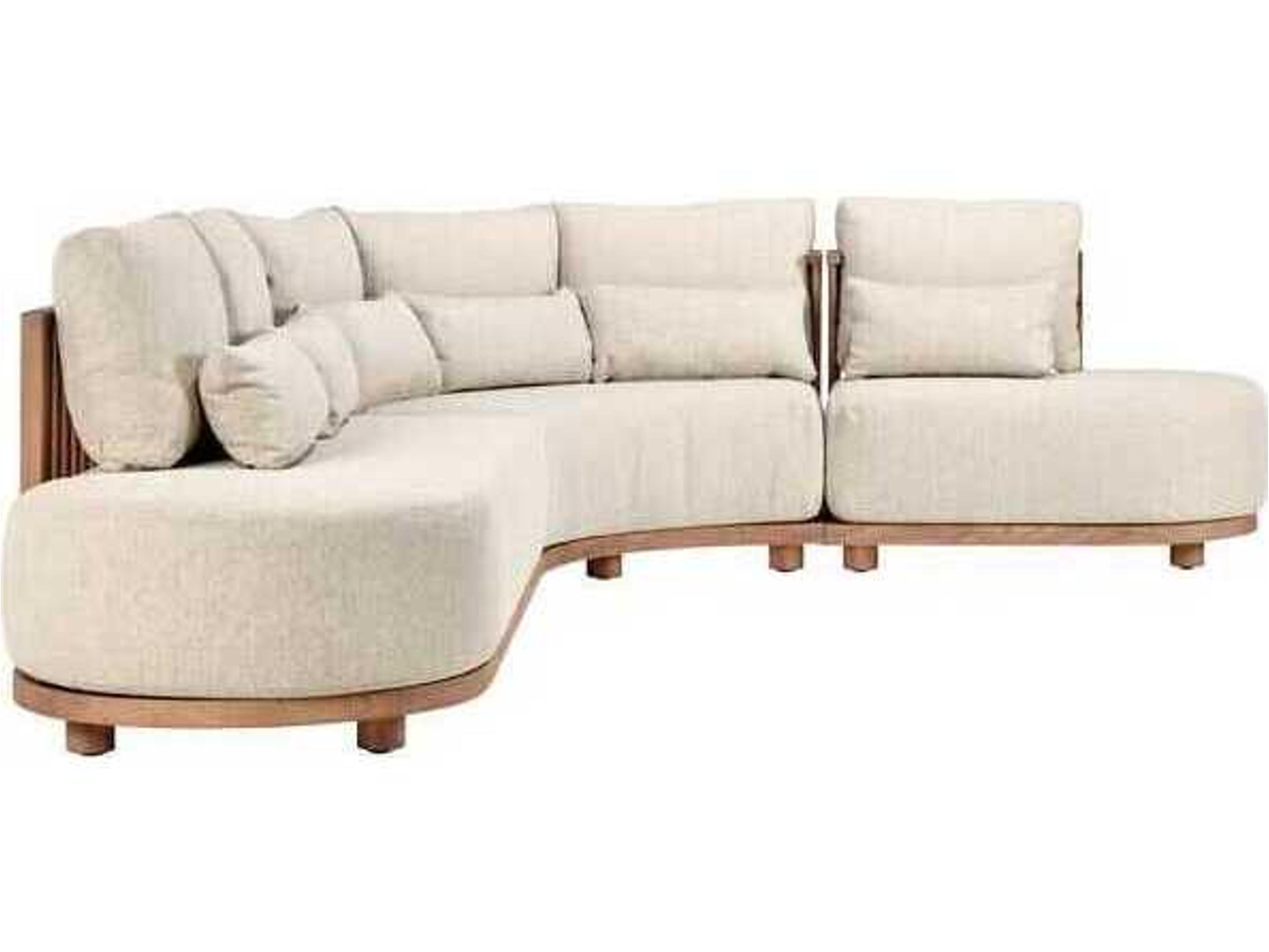 Classic Home Outdoor Isla Natural Wood Cushion Sofa