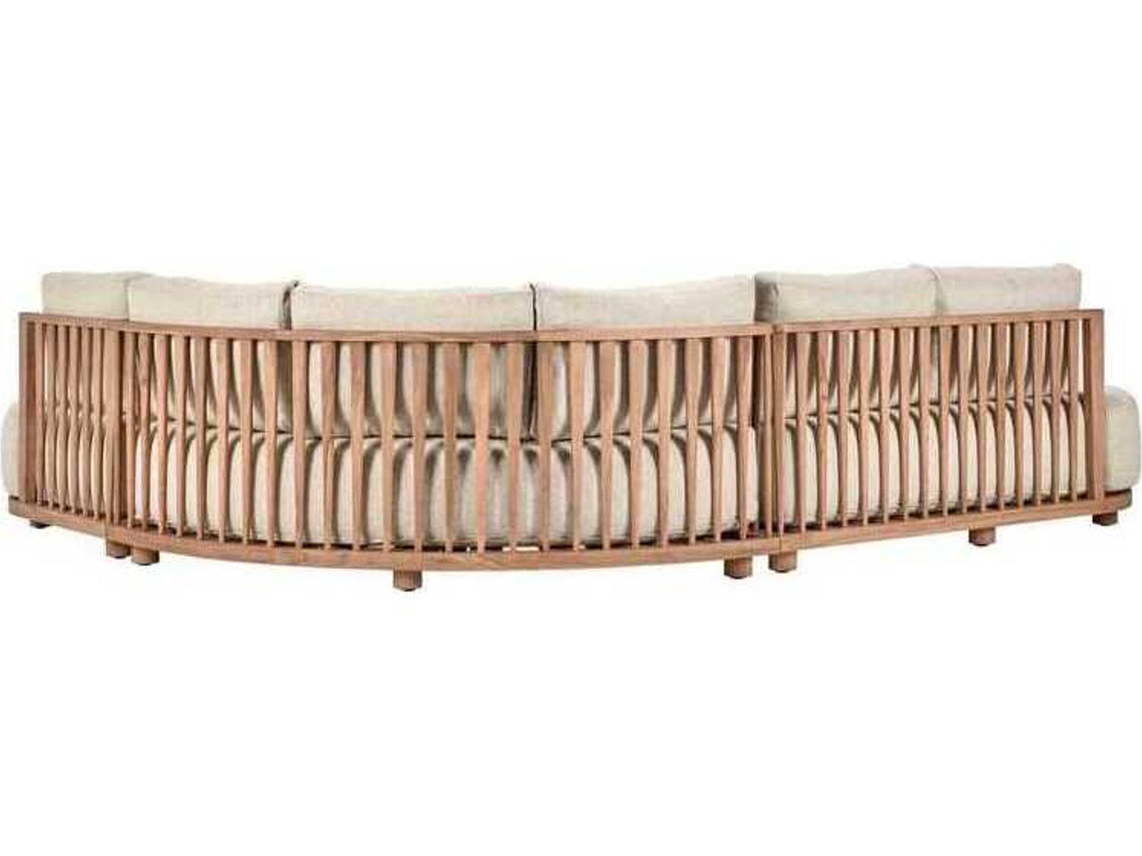 Classic Home Outdoor Isla Natural Wood Cushion Sofa