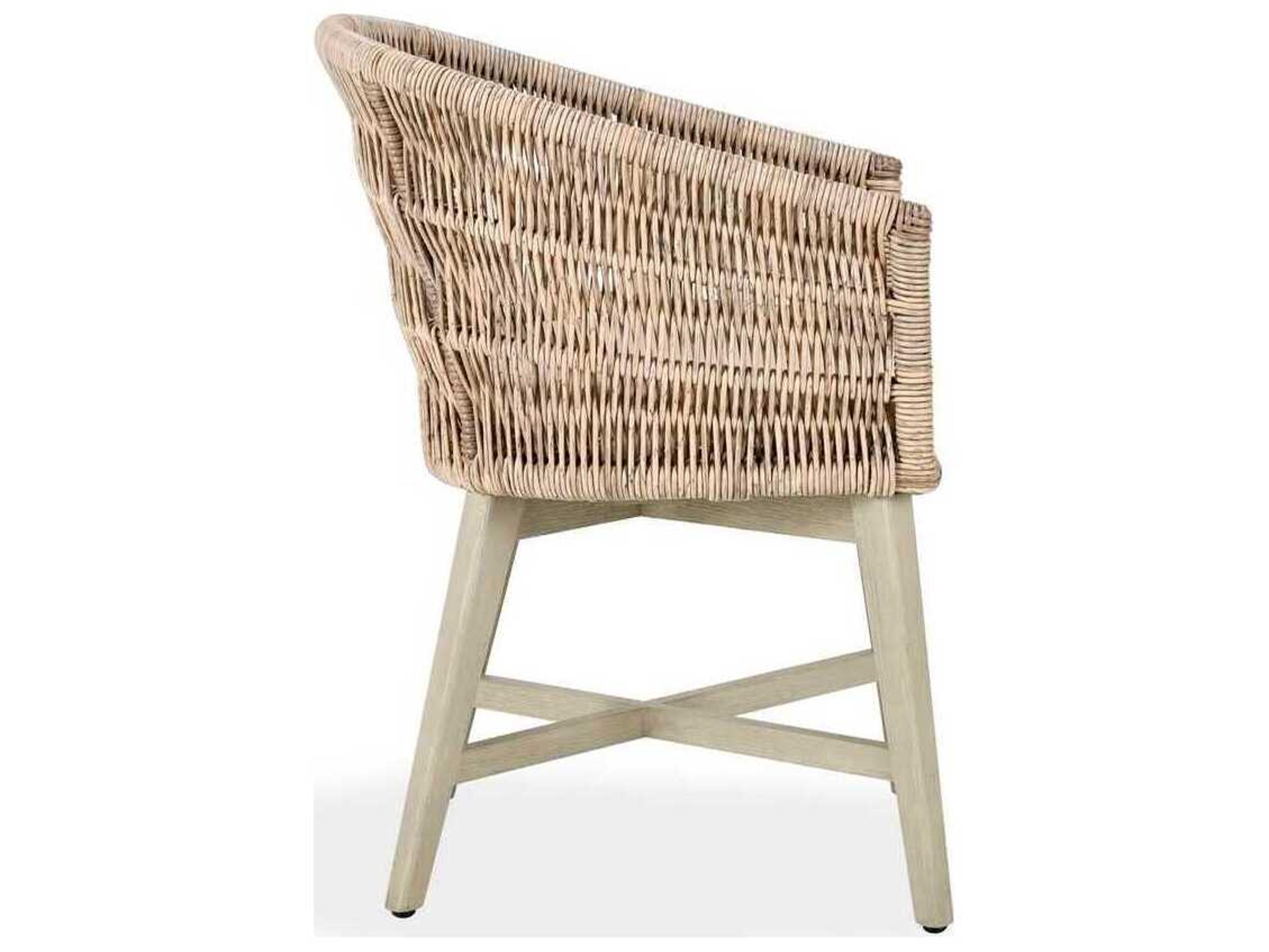 Classic Home Outdoor Collins Natural sand Wood Cushion Dining Chair