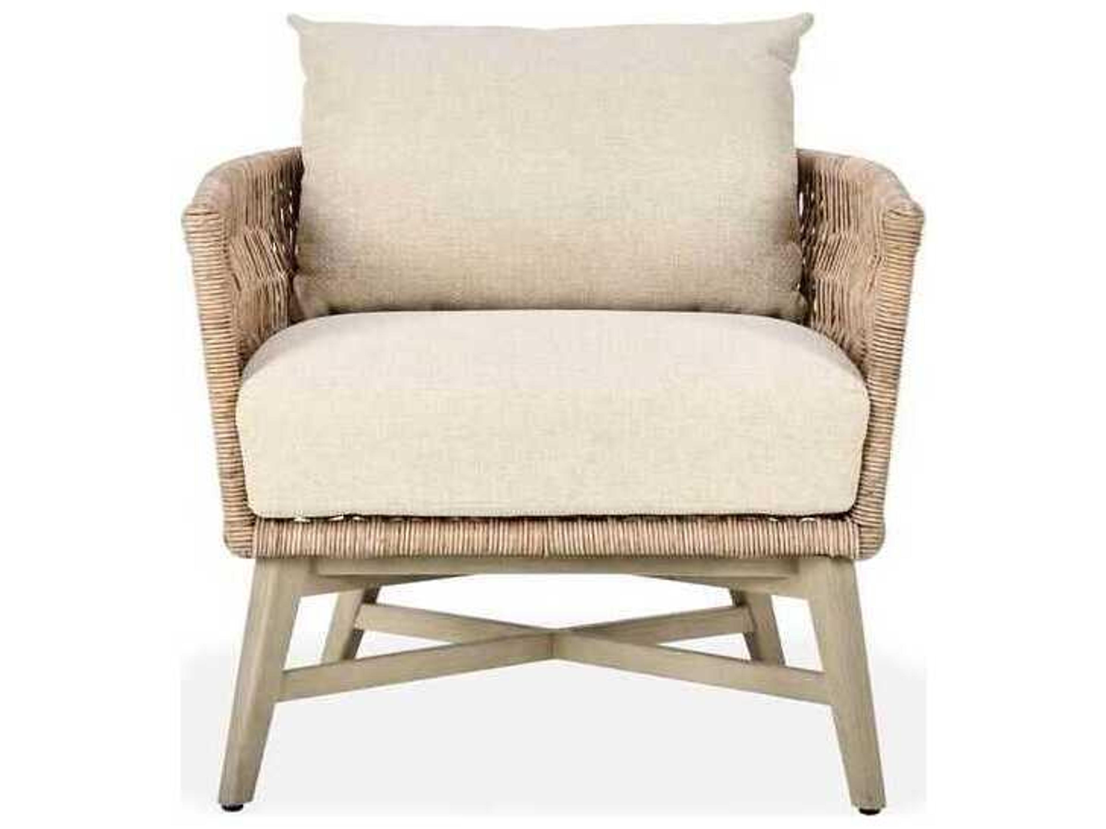 Classic Home Outdoor Collins Natural sand Wood Cushion Lounge Chair