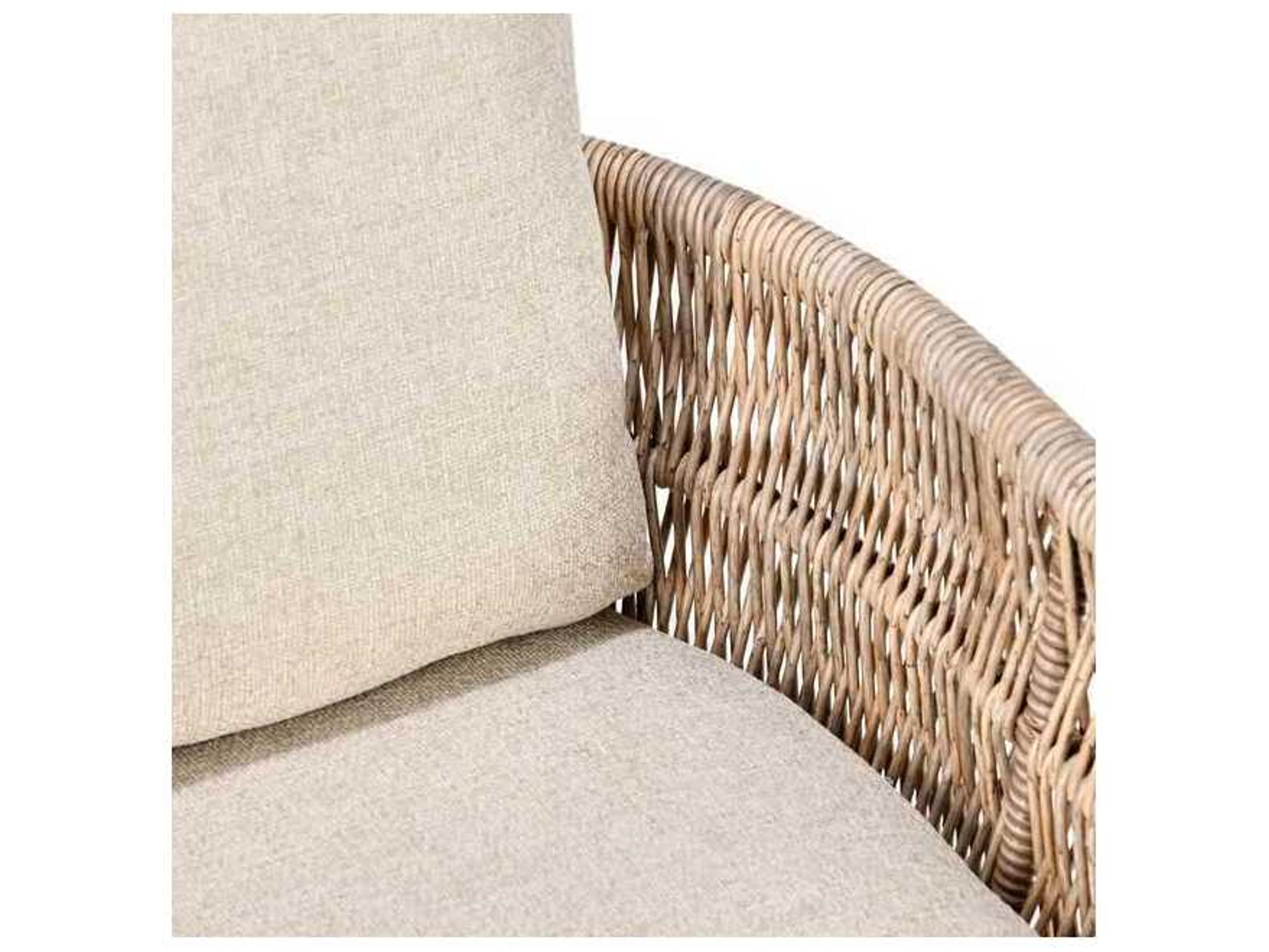 Classic Home Outdoor Collins Natural sand Wood Cushion Lounge Chair