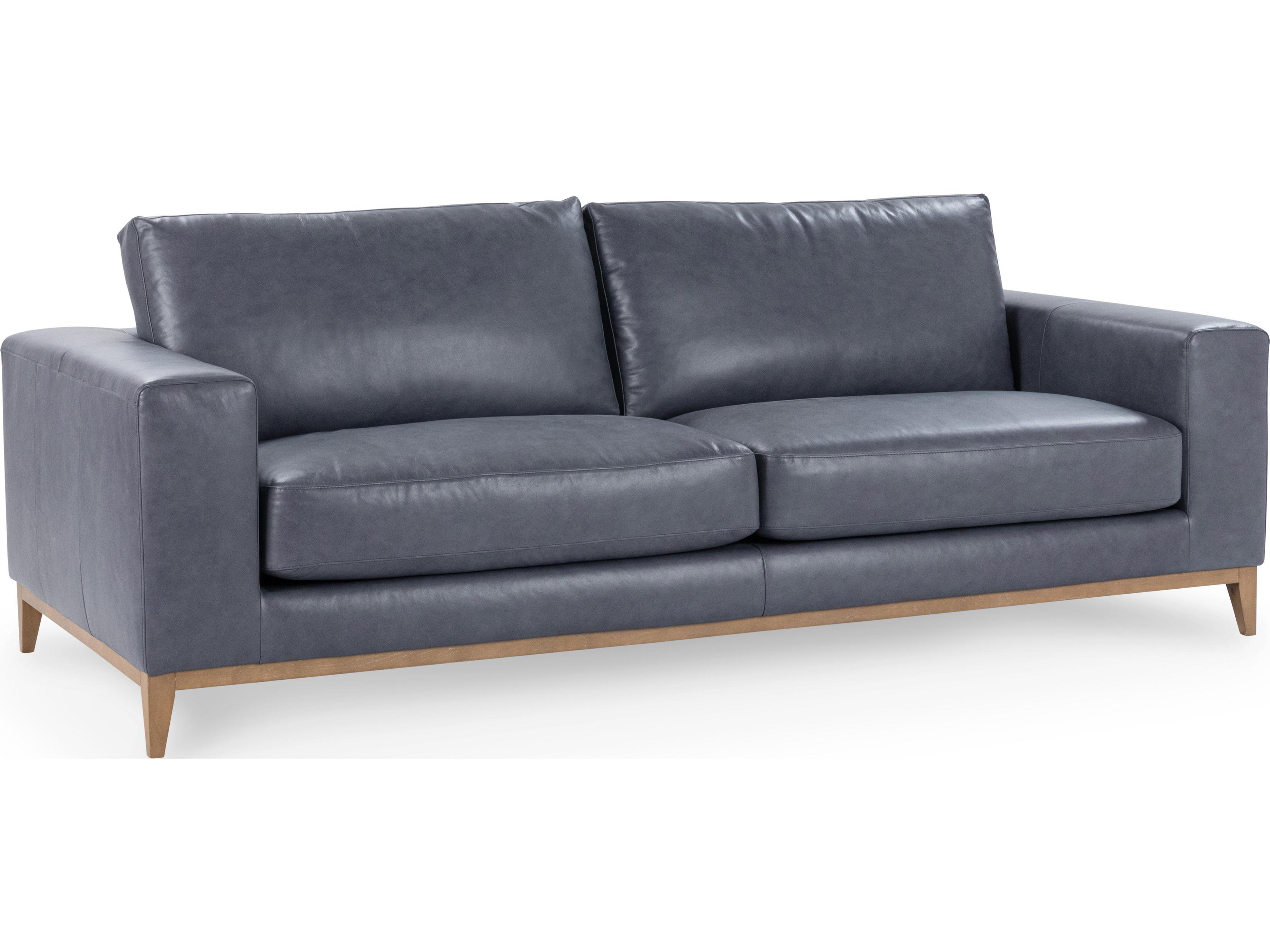 Donovan Mystic Blue Leather Sofa