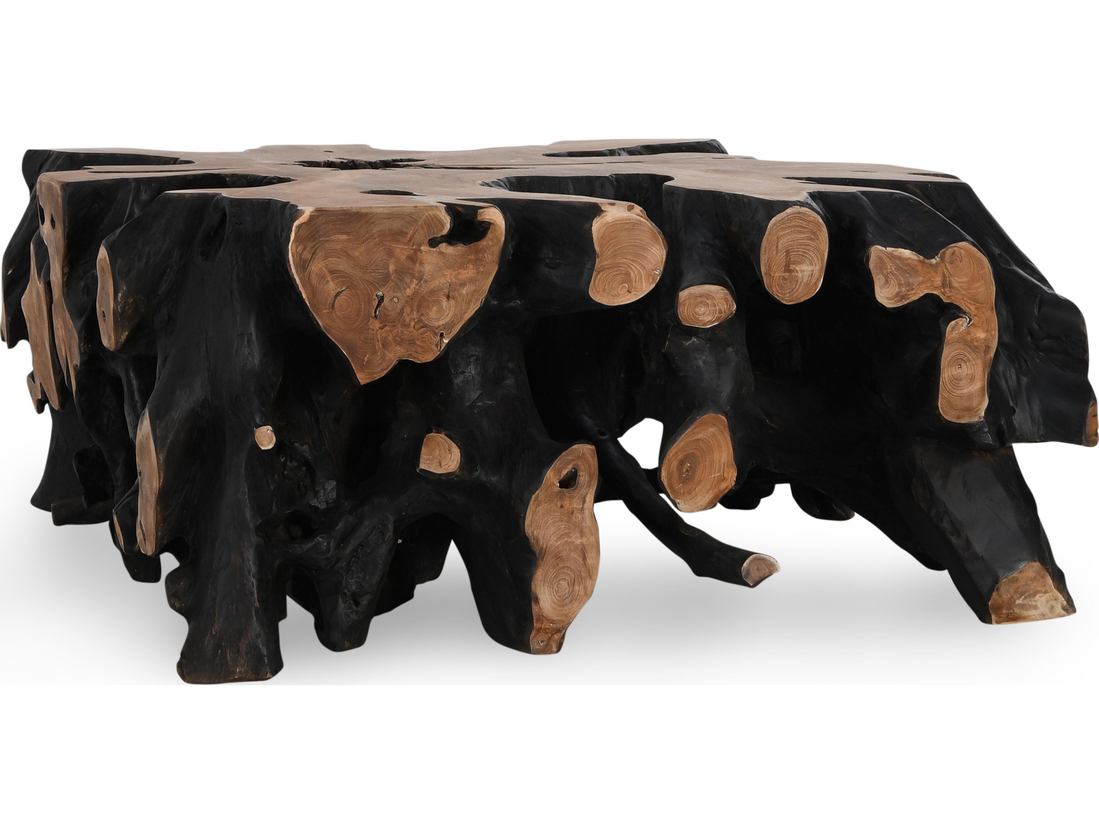 Cypress Wood Black Coffee Table