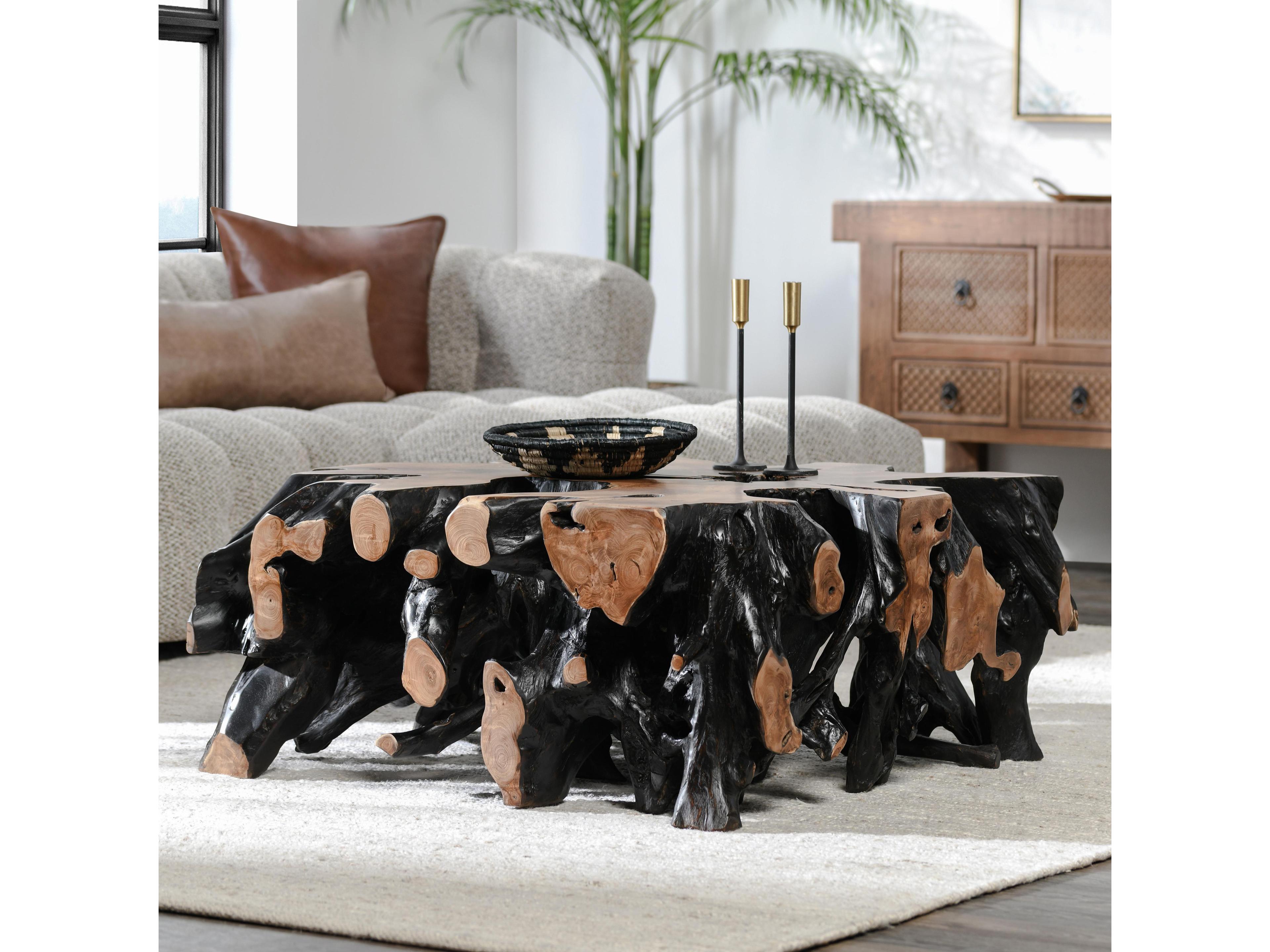 Classic Home Cypress Wood Black Coffee Table