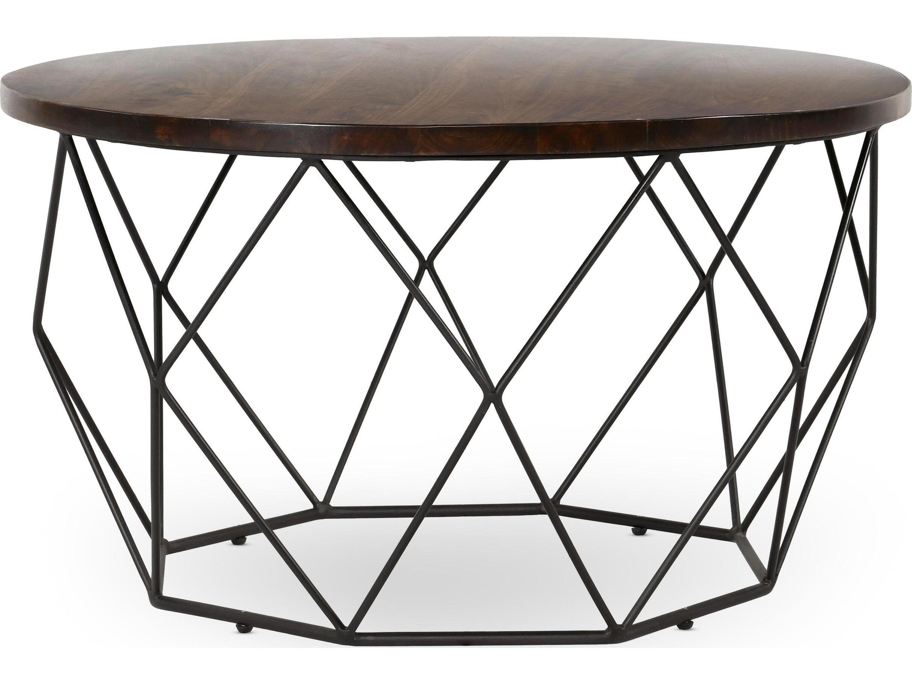 Sylmar Round Wood Dark Brown Top Coffee Table