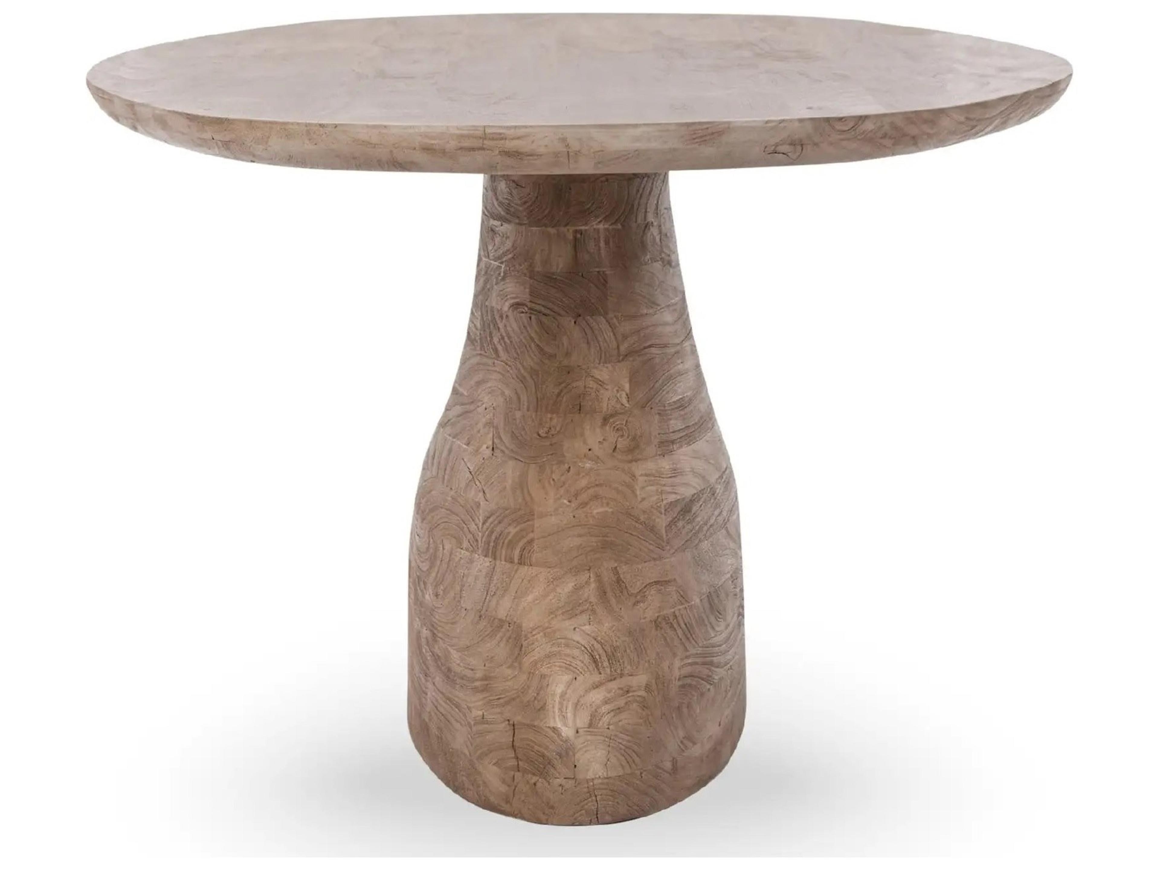 Classic Home Amra Oval Wood Sandstone Greige Dining Table