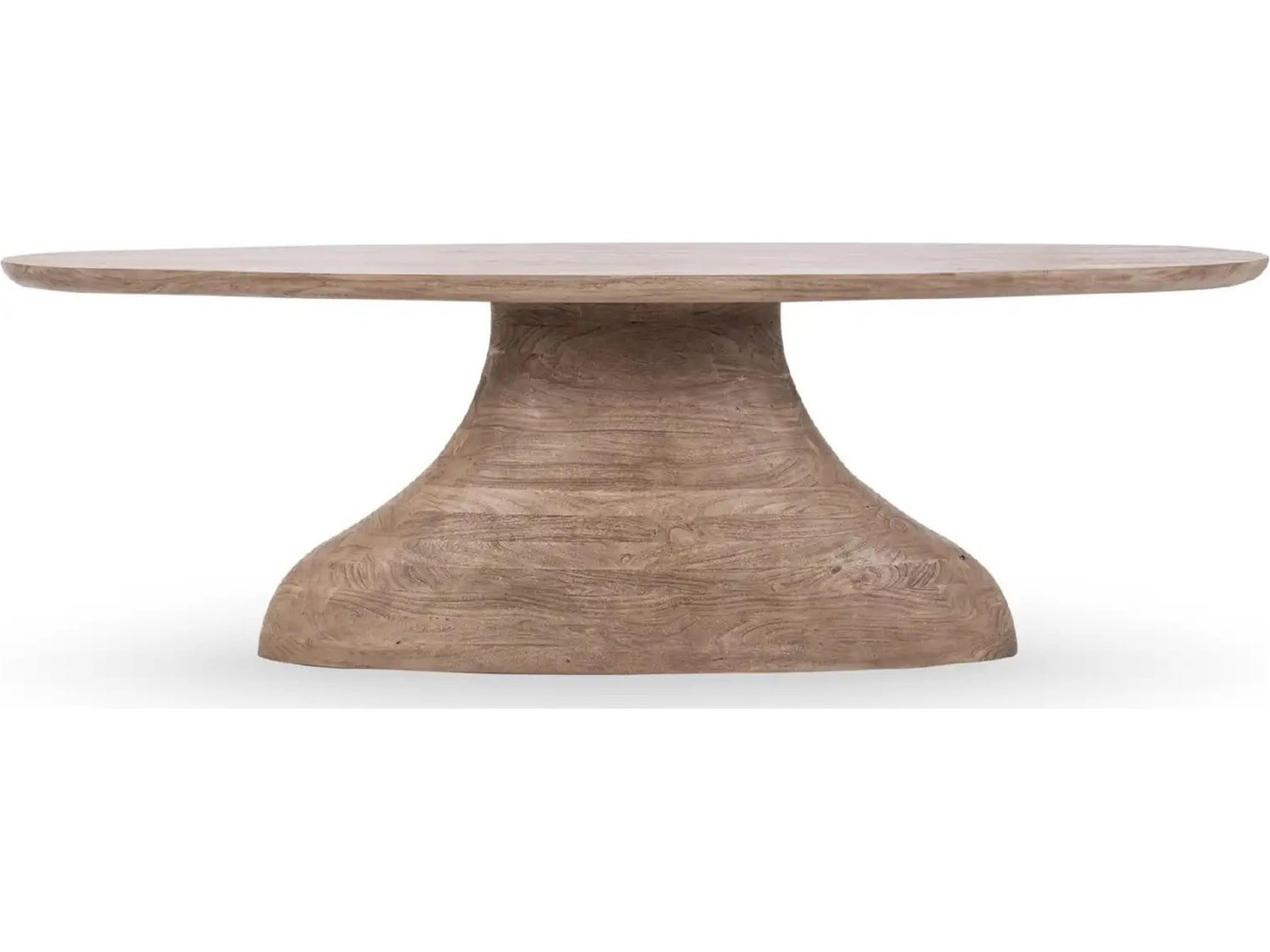 Classic Home Amra Oval Wood Sandstone Greige Dining Table
