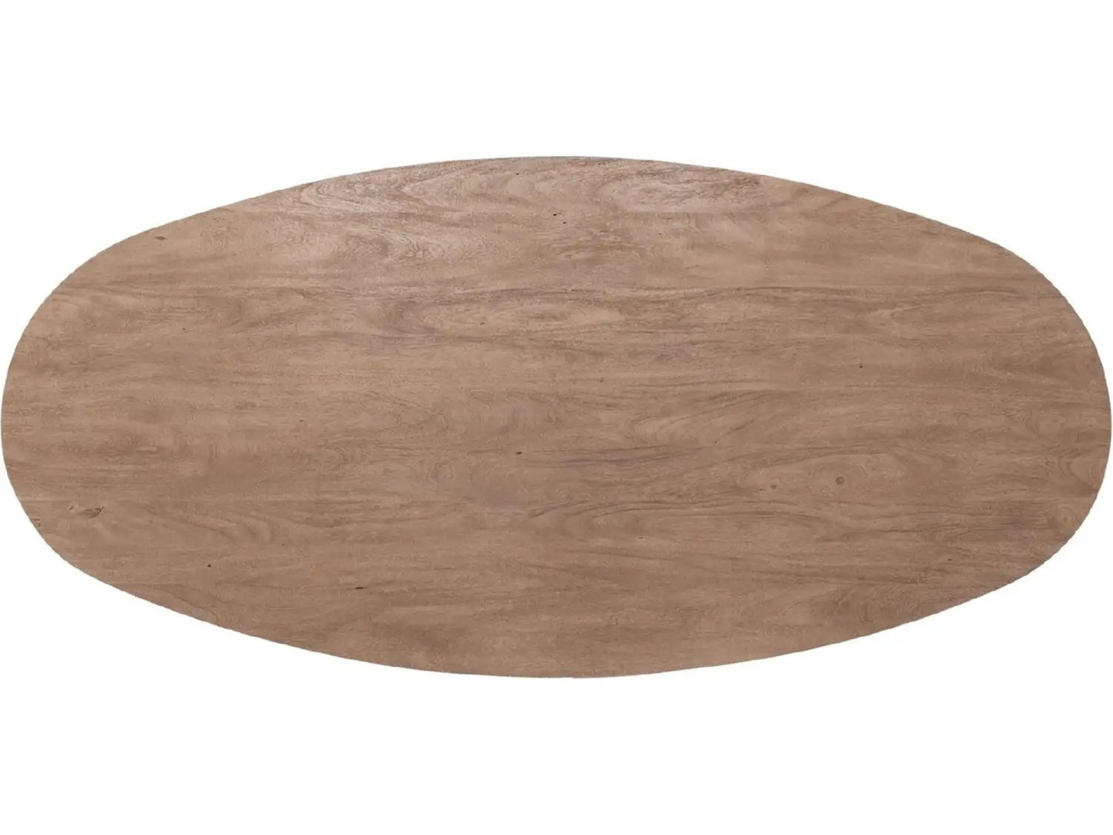 Classic Home Amra Oval Wood Sandstone Greige Dining Table