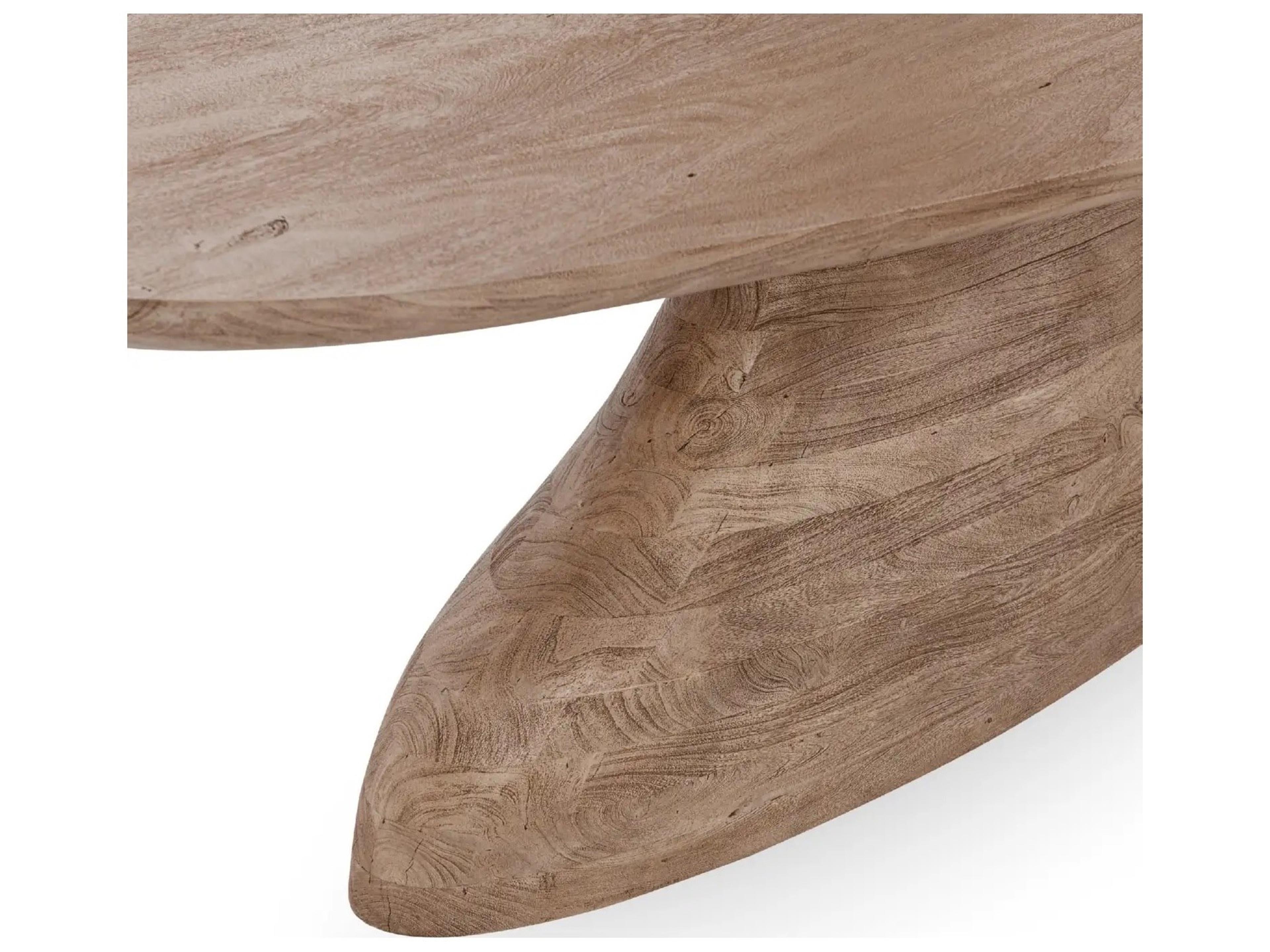 Classic Home Amra Oval Wood Sandstone Greige Dining Table