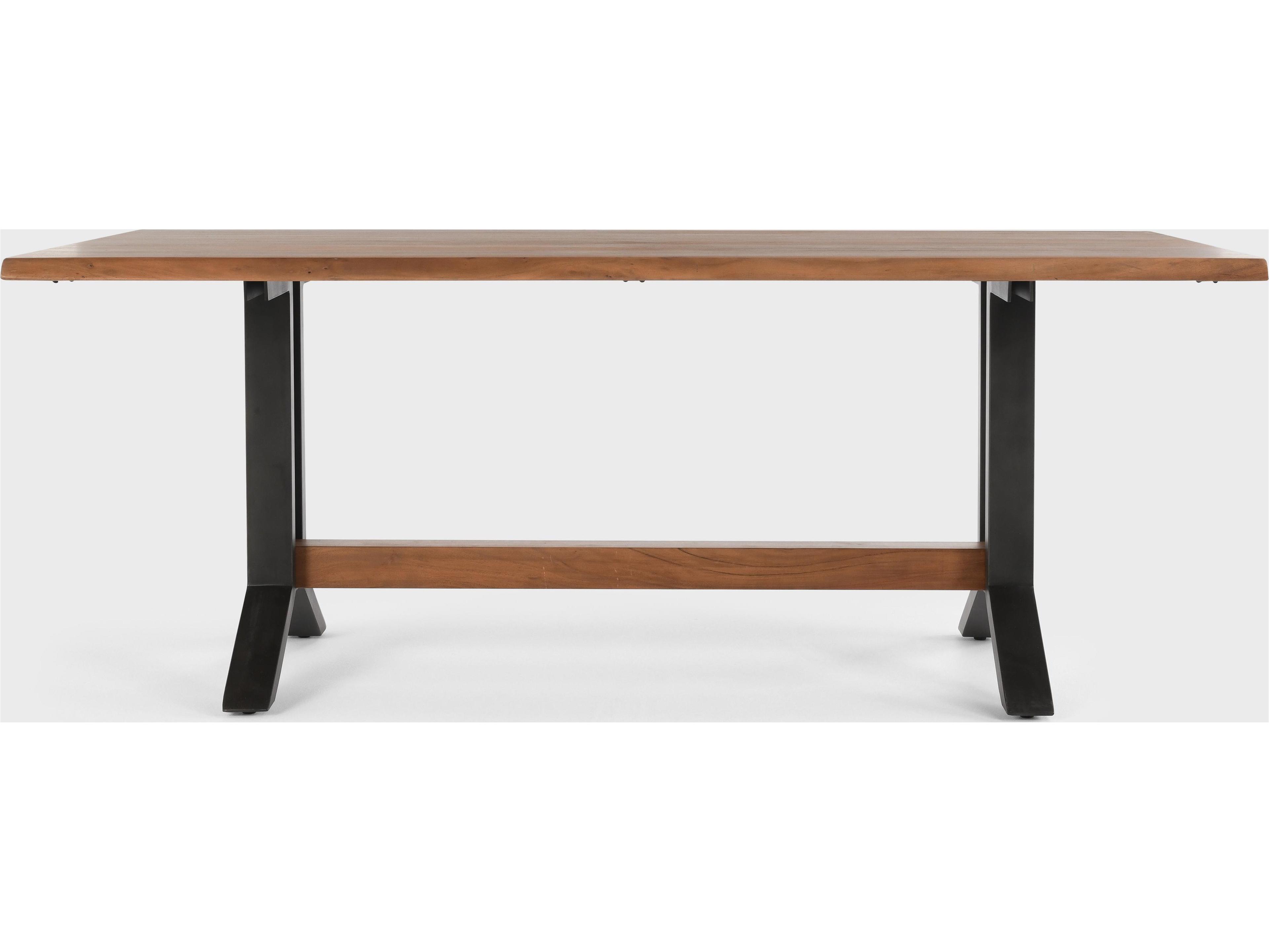 Classic Home Bellamy Rectangular Wood Amber Brown Dining Table