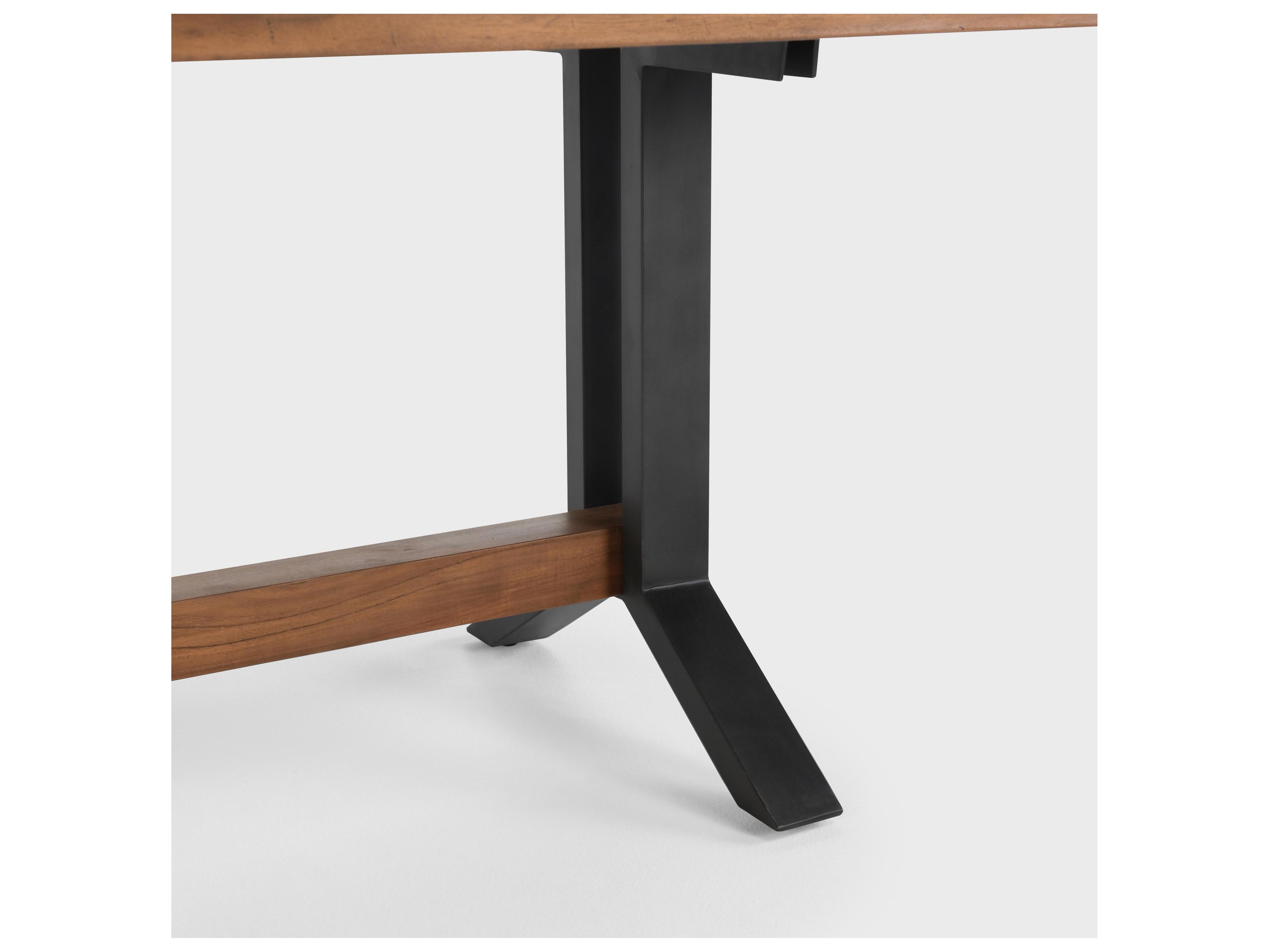 Classic Home Bellamy Rectangular Wood Amber Brown Dining Table