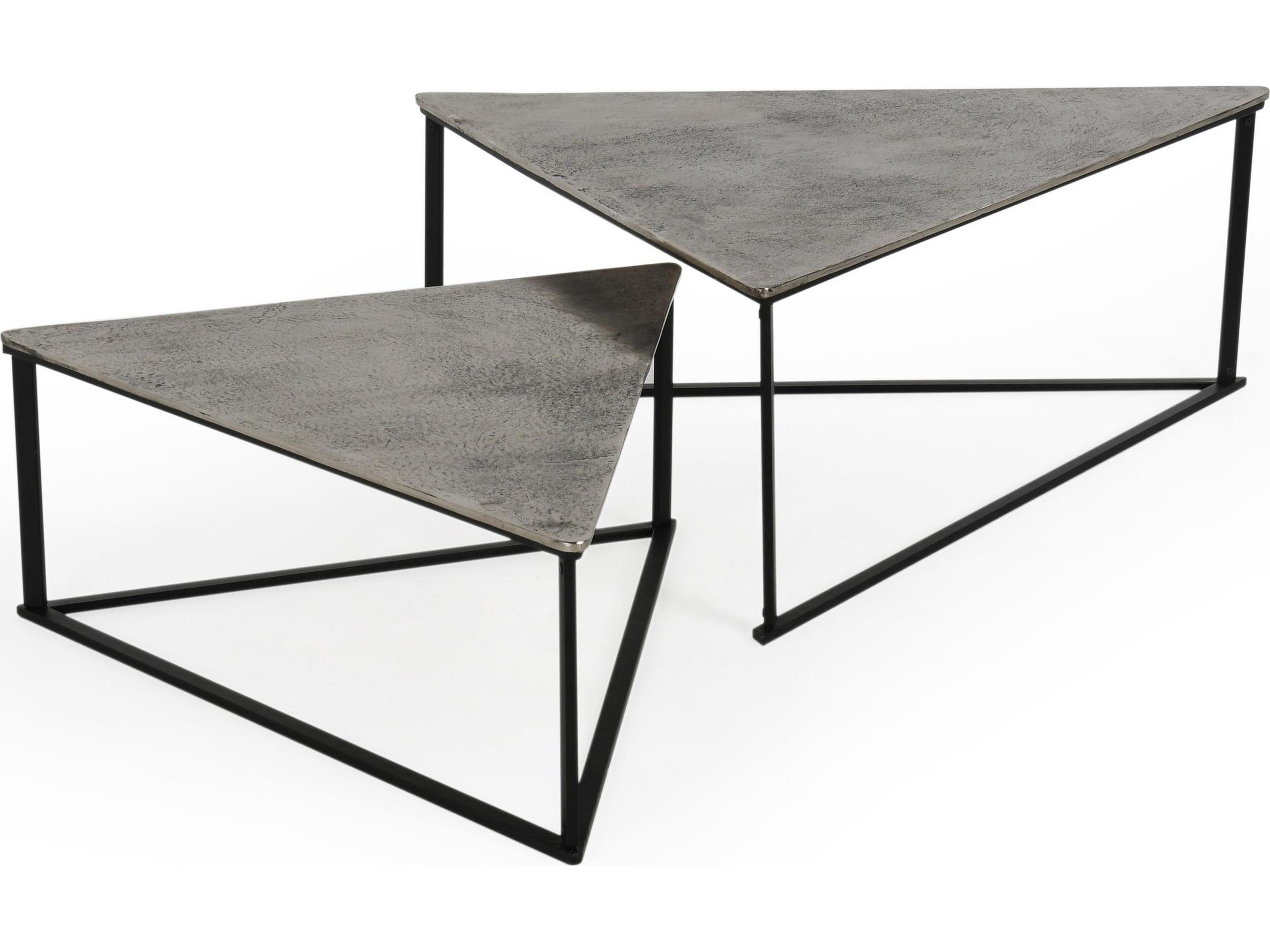 Classic Home Burton Concrete Black Coffee Table Set of 2