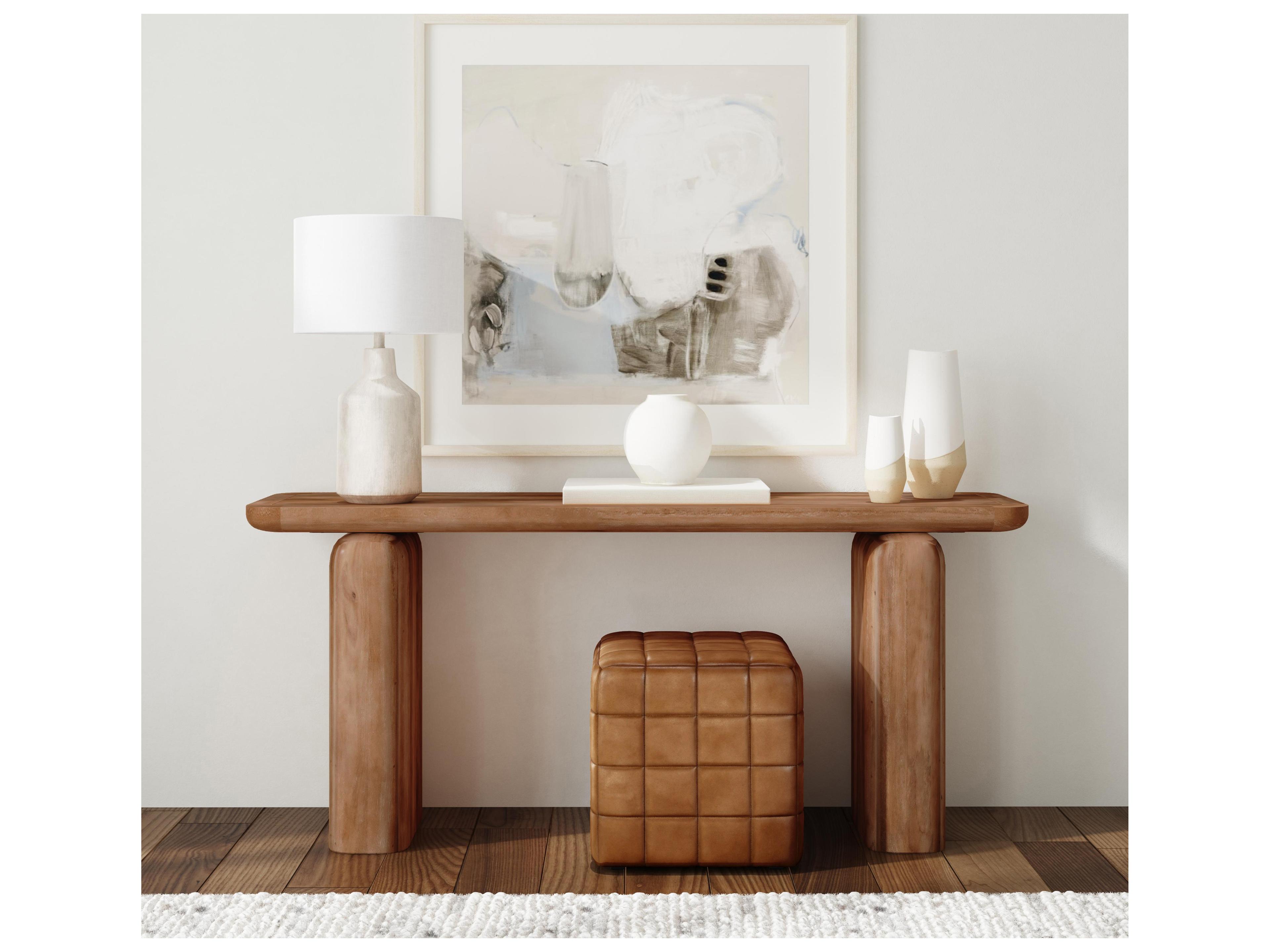 Classic Home Chloe Rectangular Wood Brown Console Table