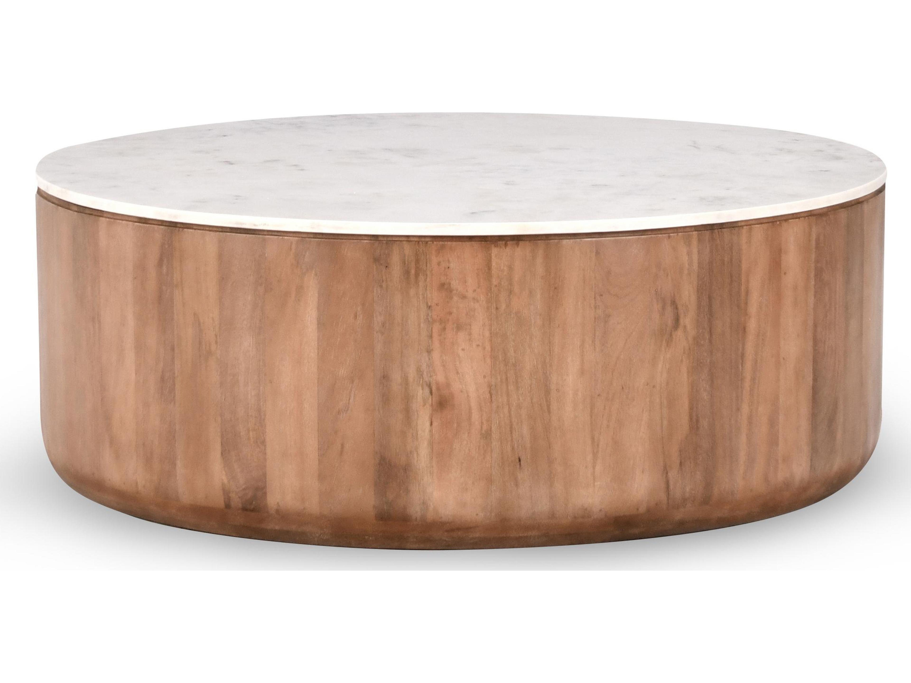 Josie Round Umber marble Coffee Table