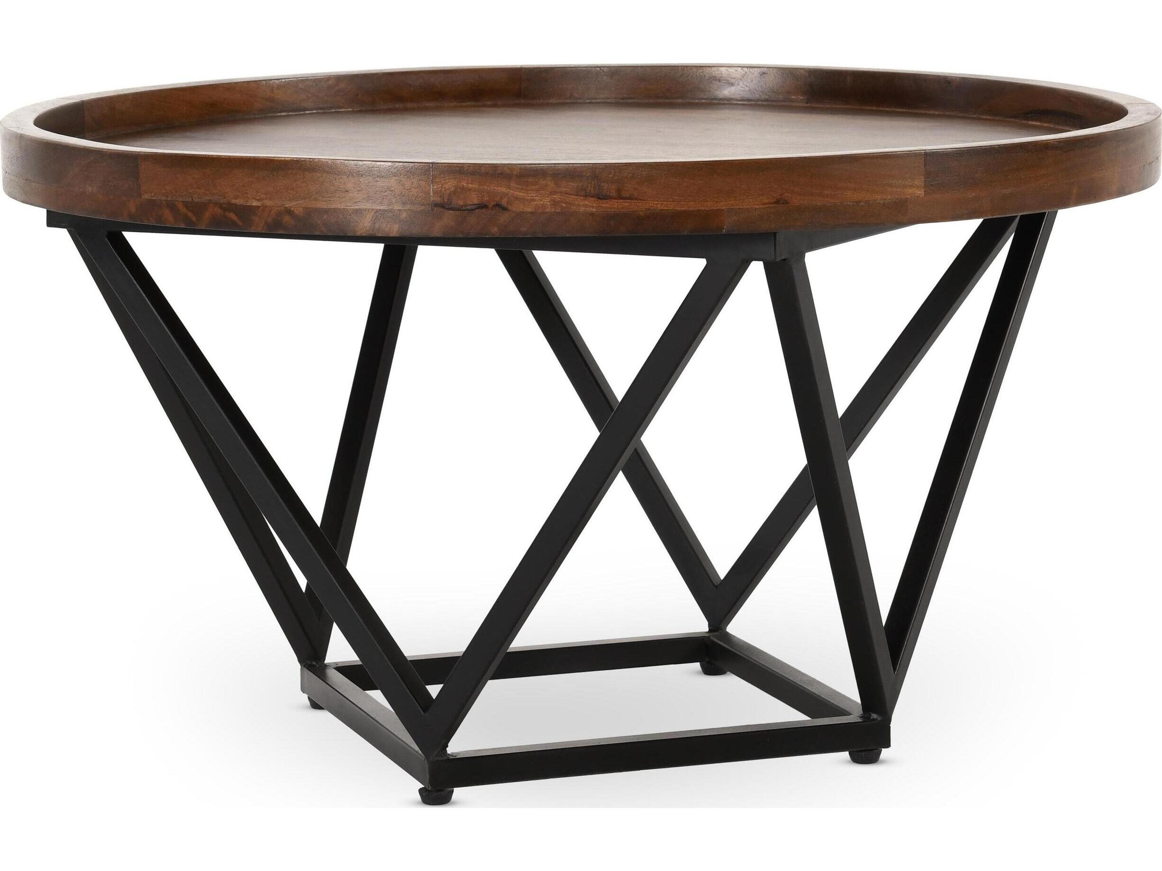 Lamar Round Wood Brown Coffee Table