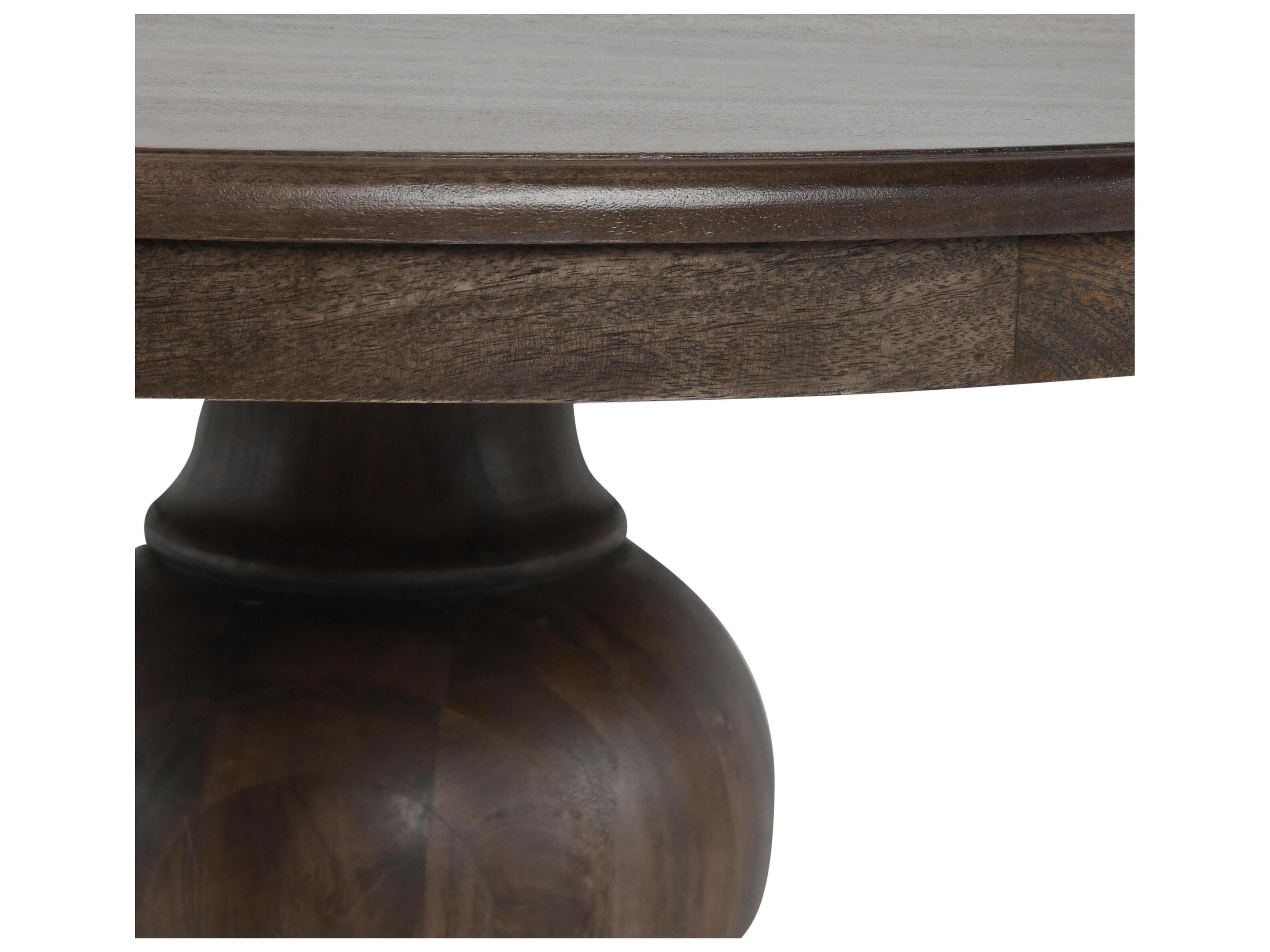 Classic Home Brookside Round Wood Cocoa Brown Dining Table