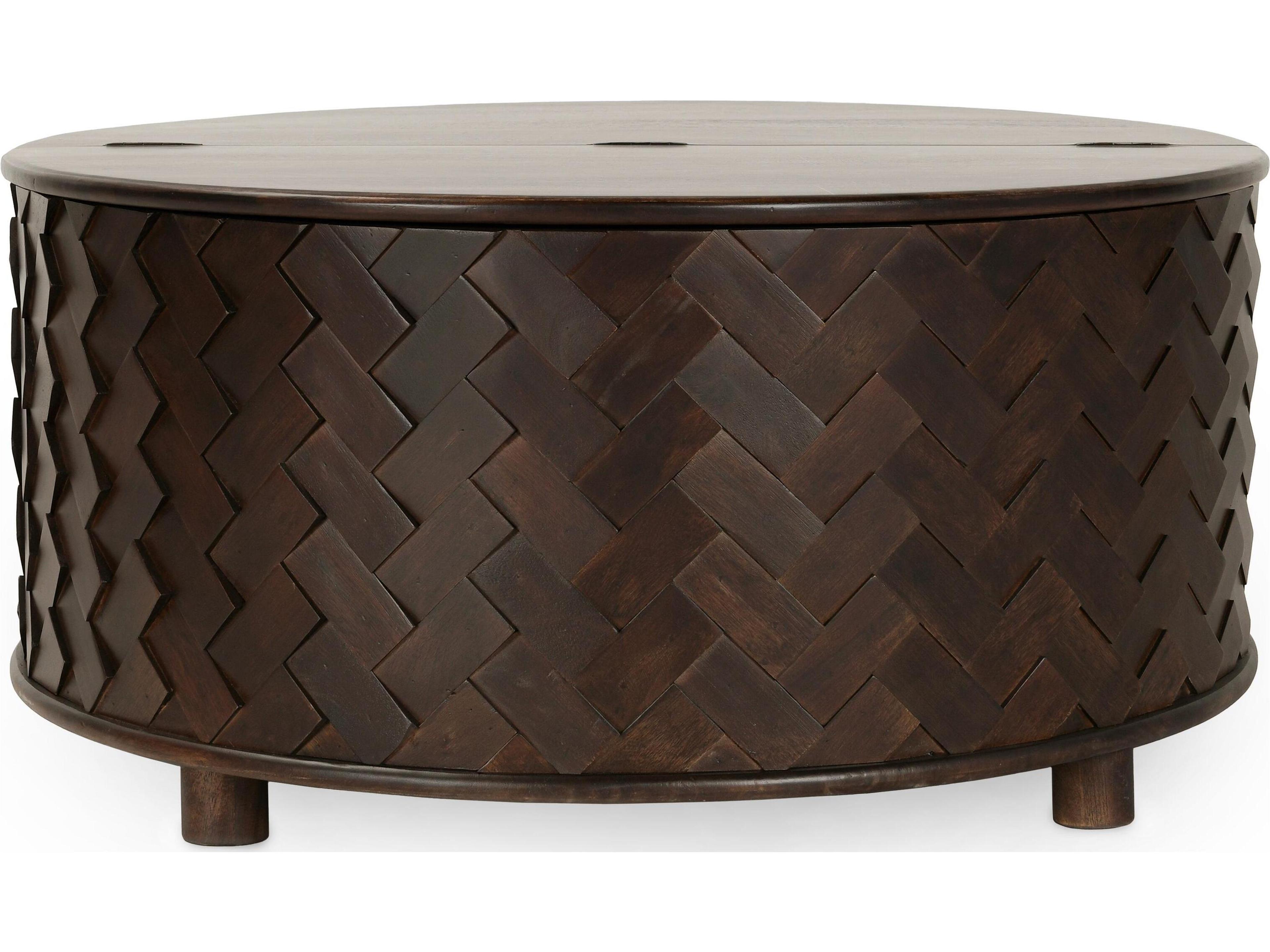 Shira Round Wood Kona Brown Coffee Table