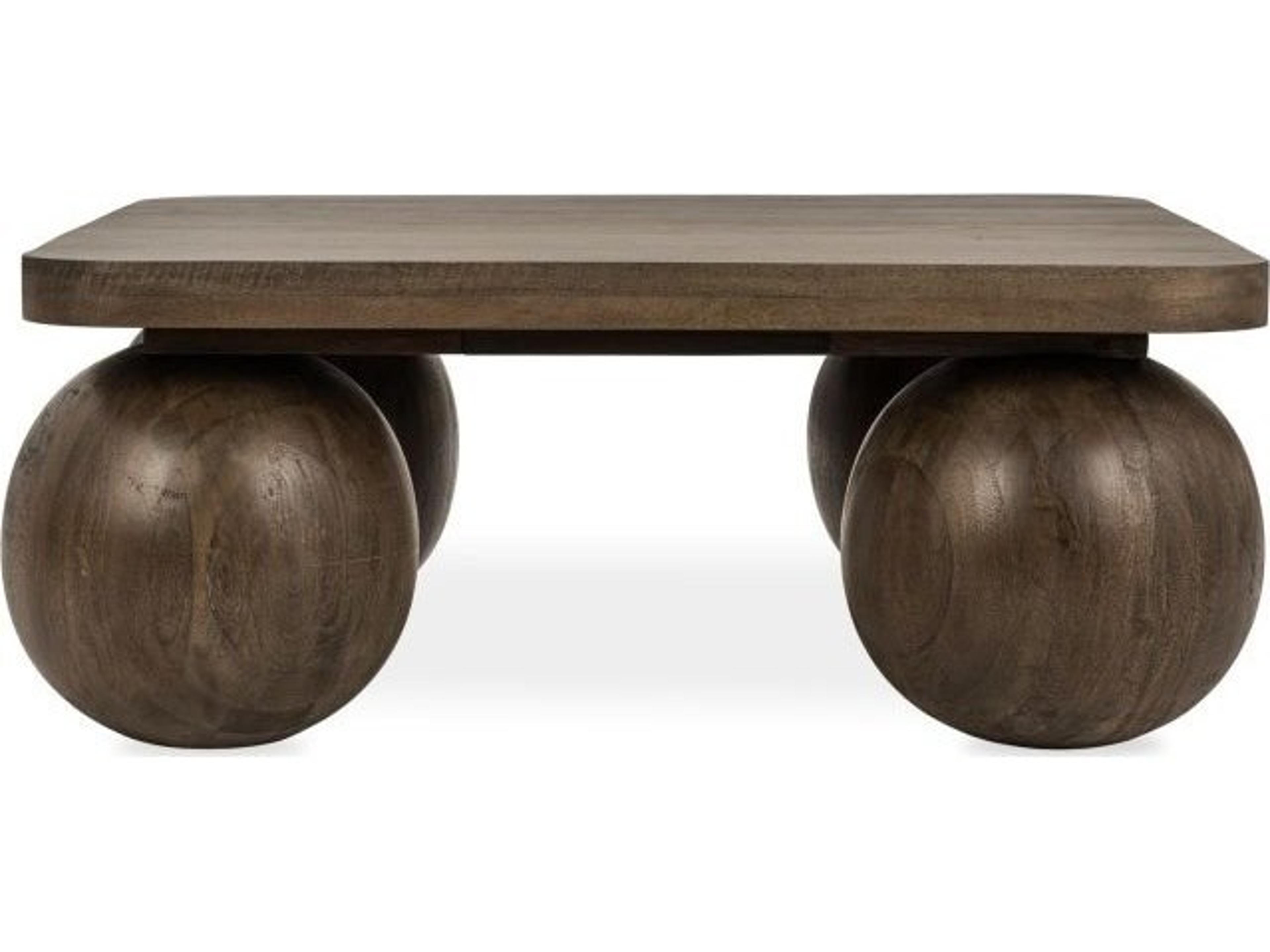 Classic Home Delyla Pecan Brown Square Wood Coffee Table