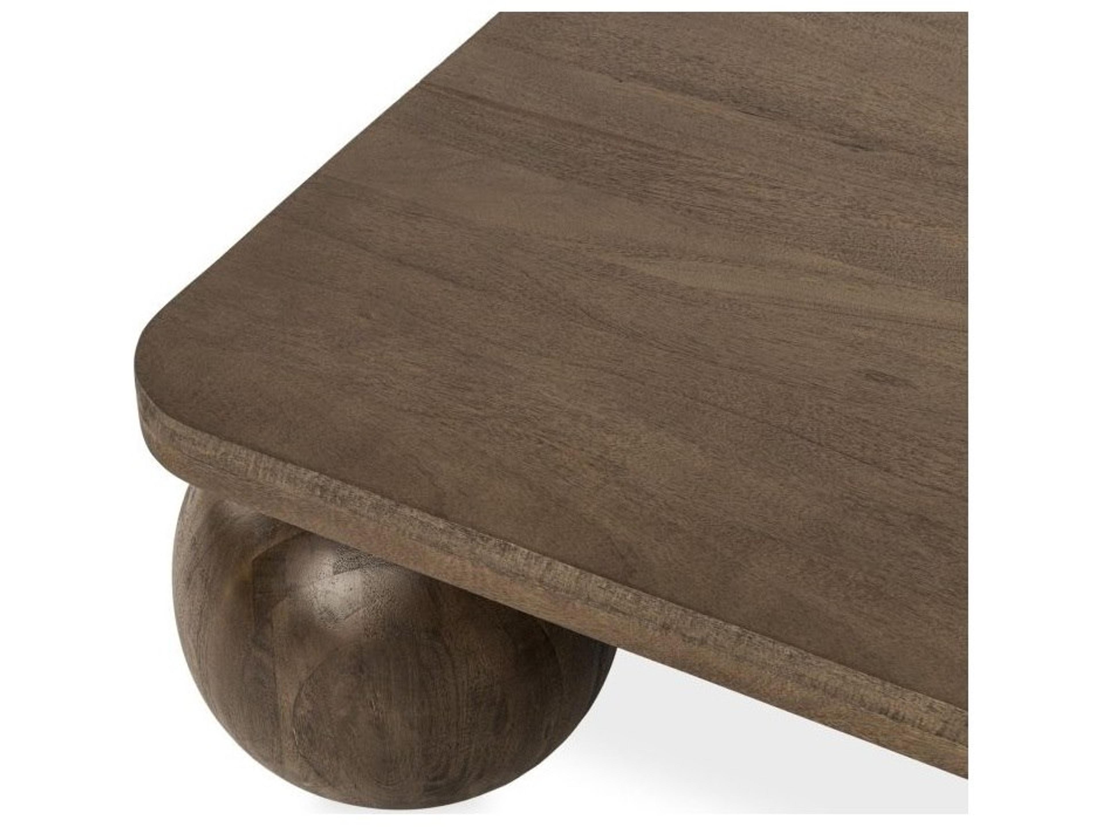 Classic Home Delyla Pecan Brown Square Wood Coffee Table
