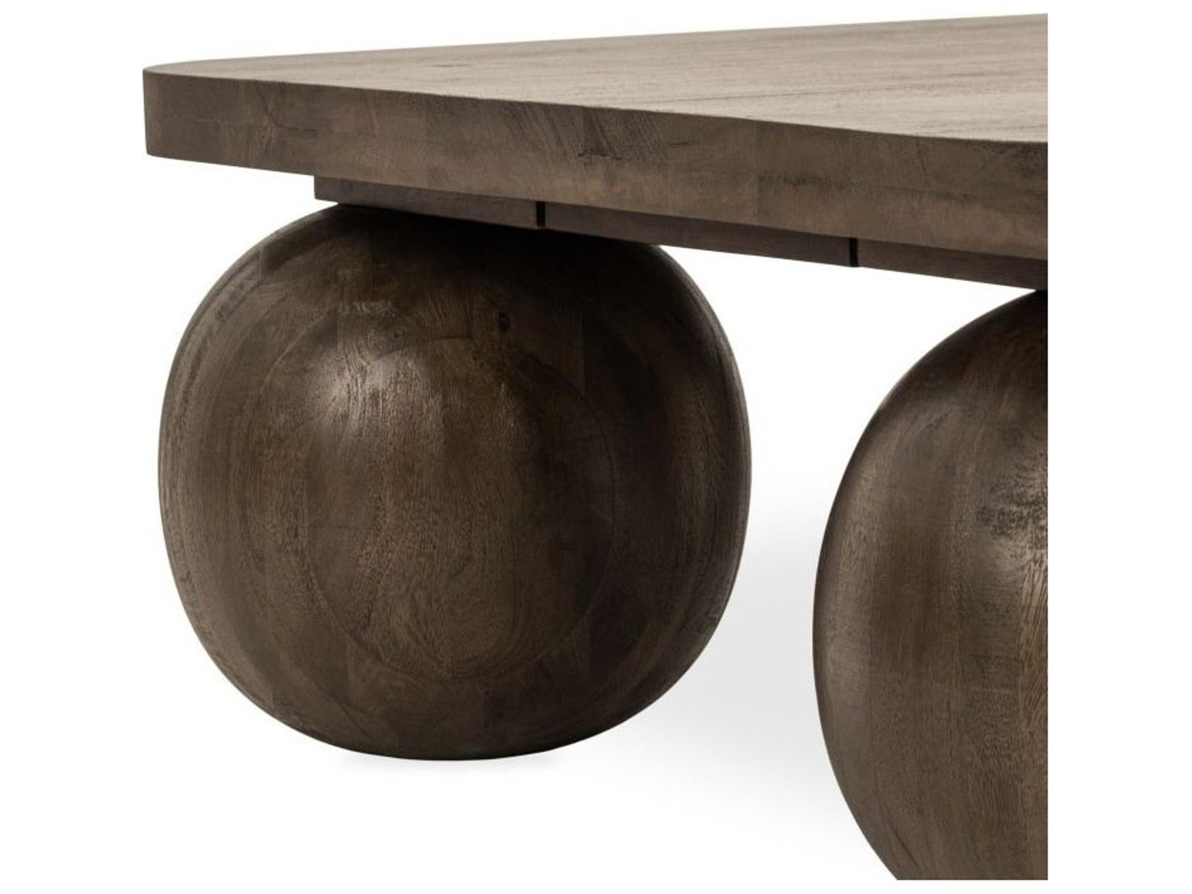 Classic Home Delyla Pecan Brown Square Wood Coffee Table