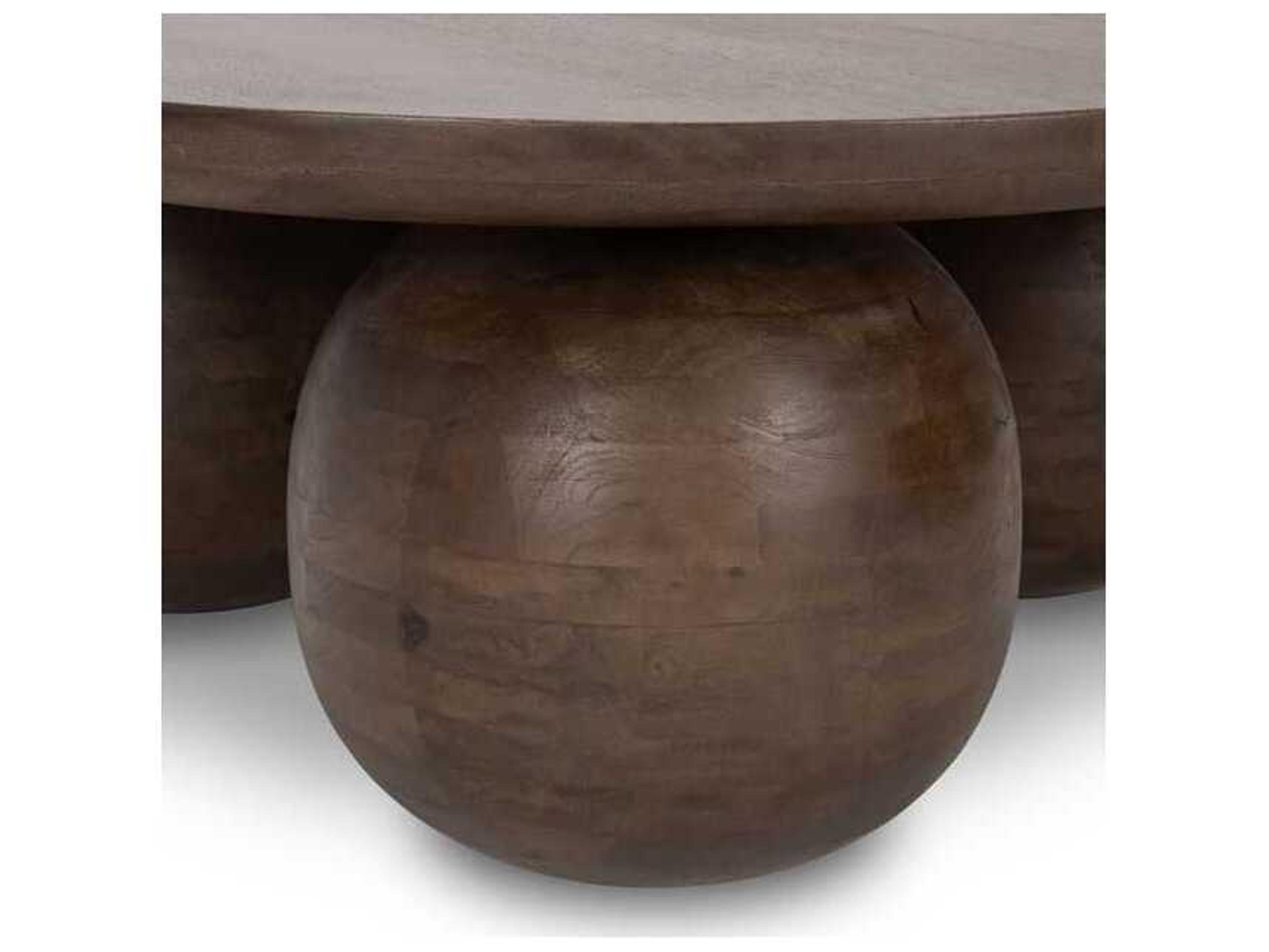 Classic Home Ronda Round Wood Coffee Table
