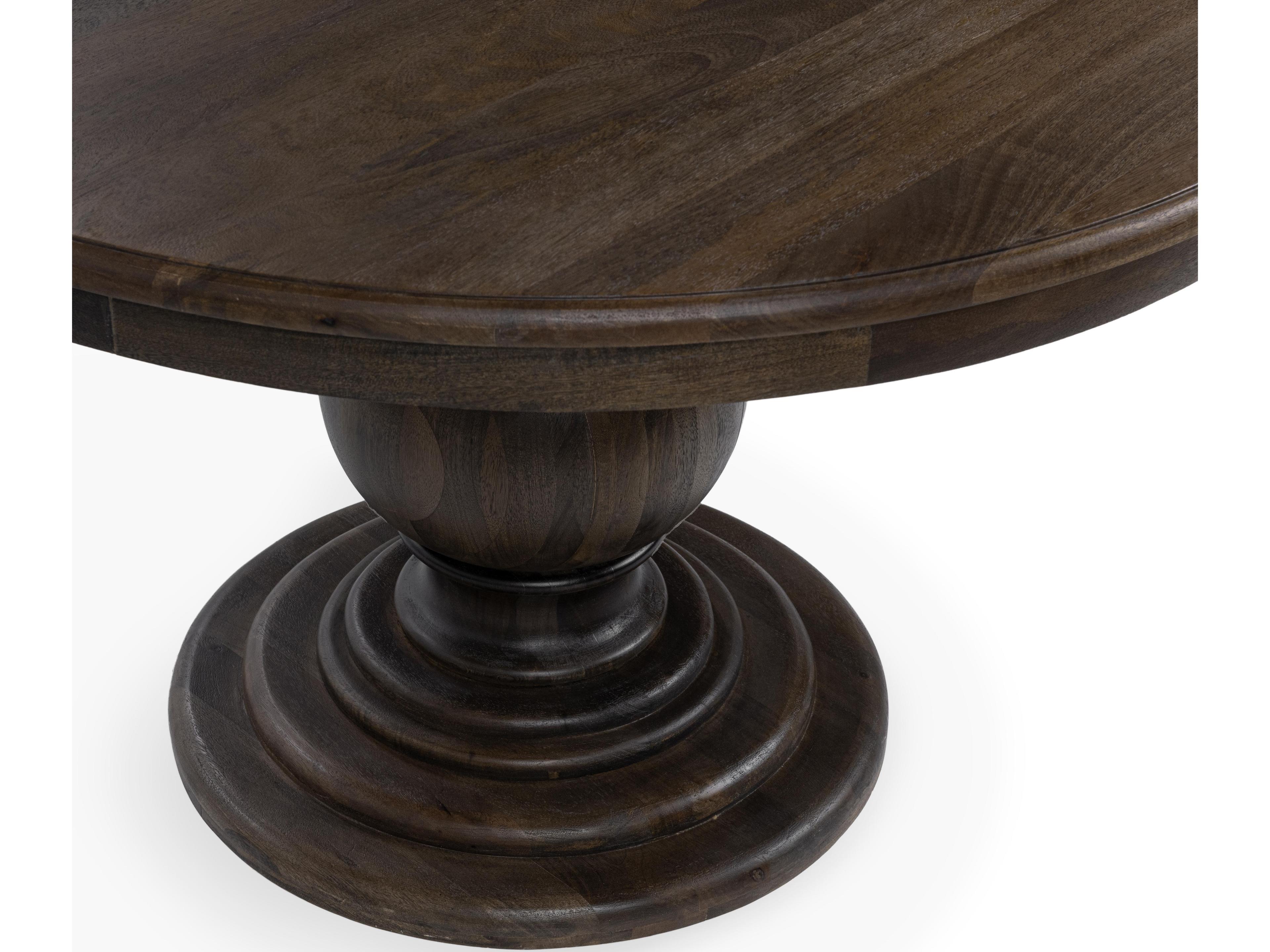 Classic Home Brookside Round Wood Cocoa Brown Dining Table