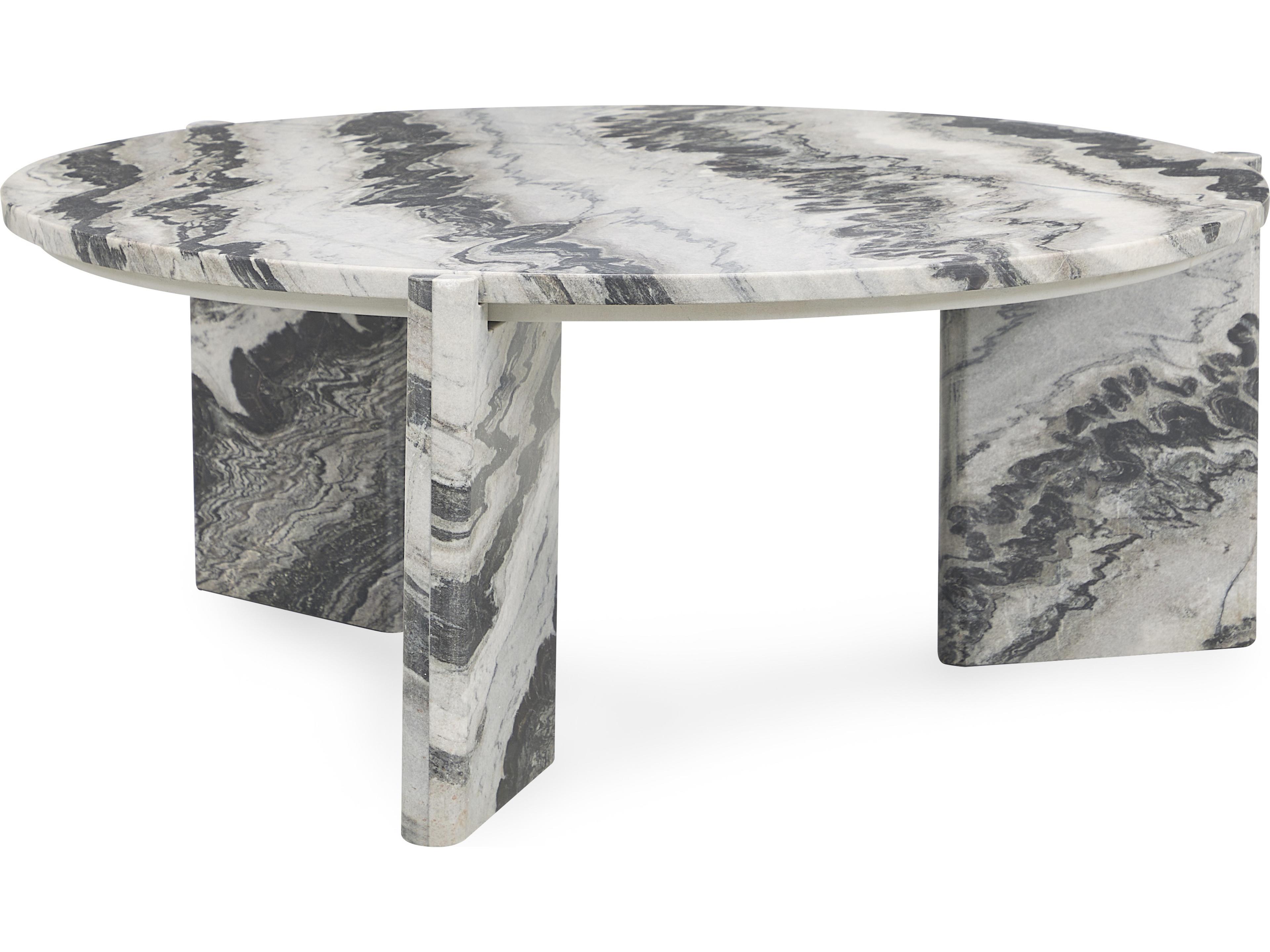 Zora Round Marble Gray Coffee Table