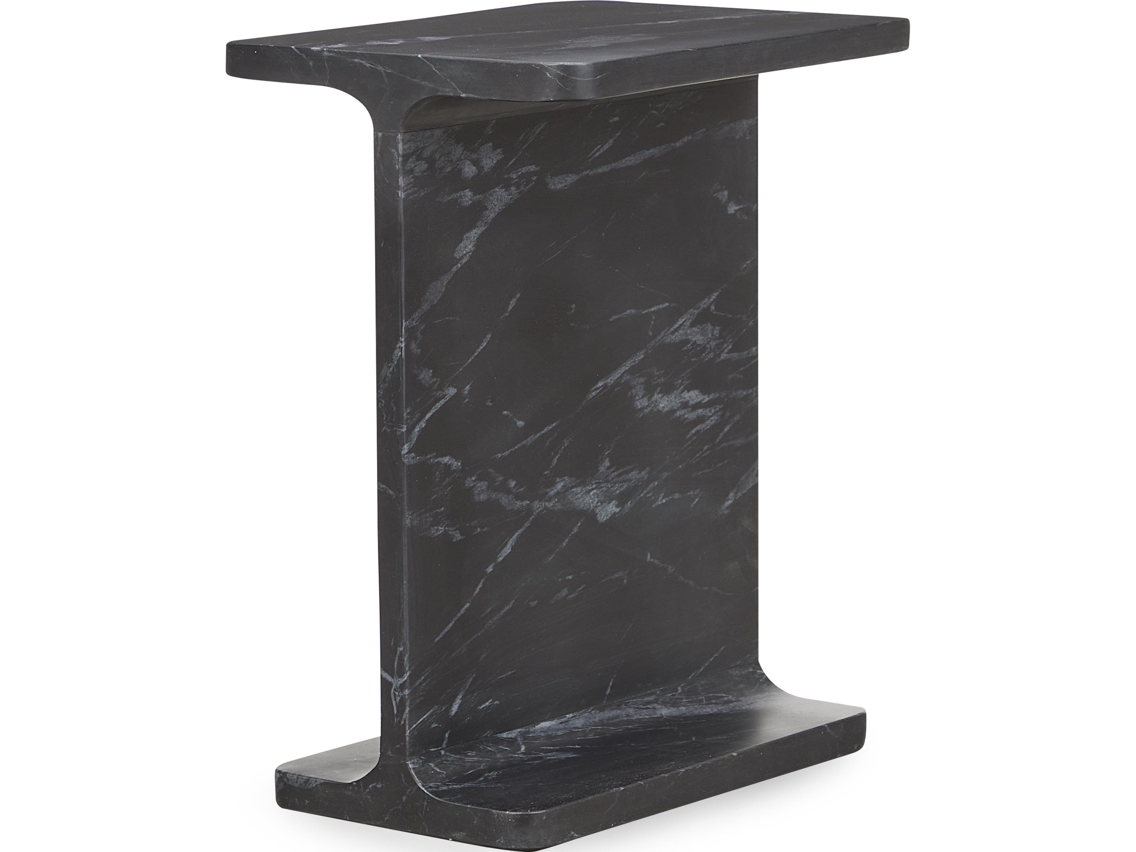Delaney Rectangular Marble Onyx Black End Table