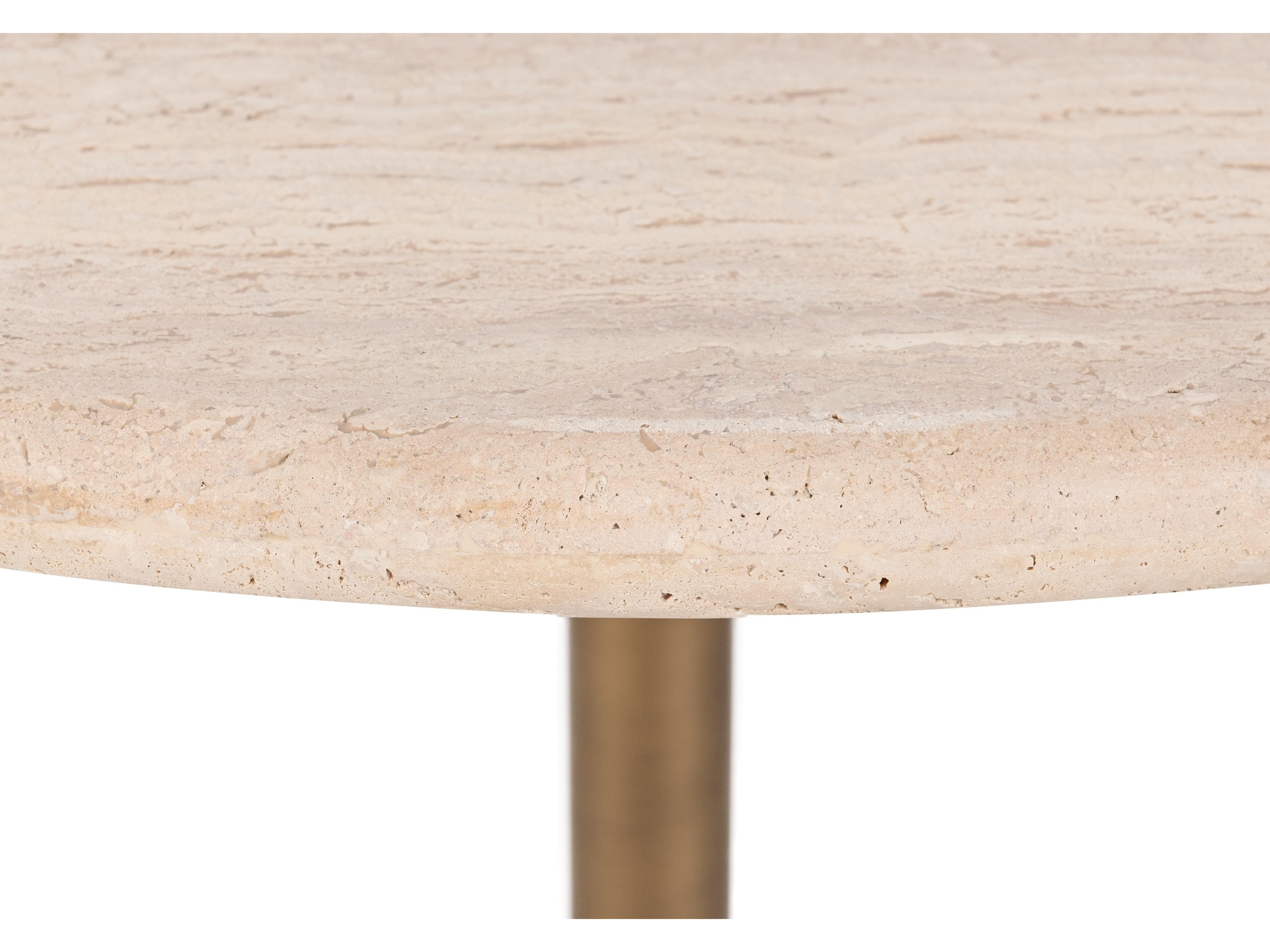 Classic Home Malani Round Stone Tan Dining Table