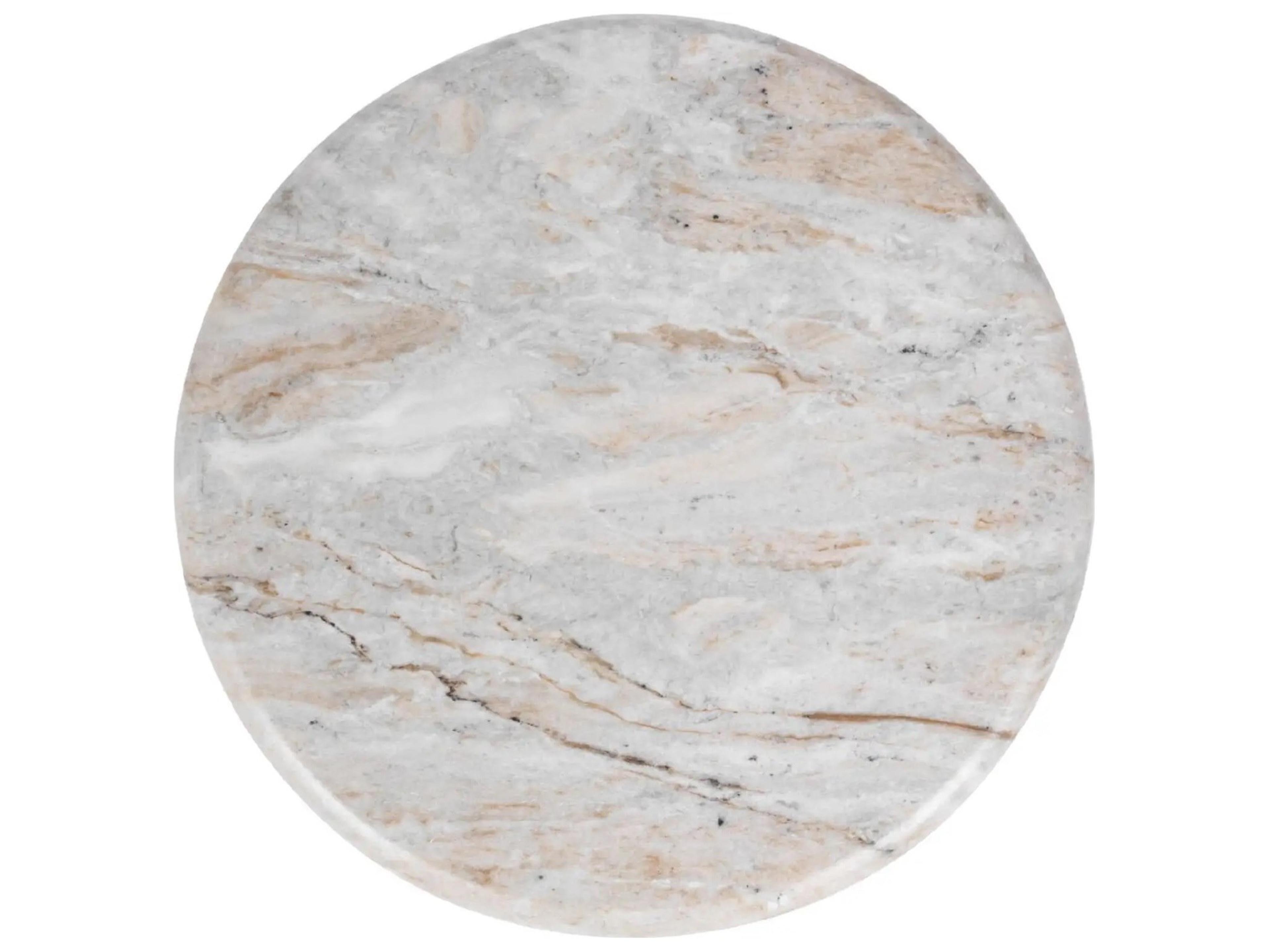 Classic Home Huxley Round Marble Rusty Gray End Table