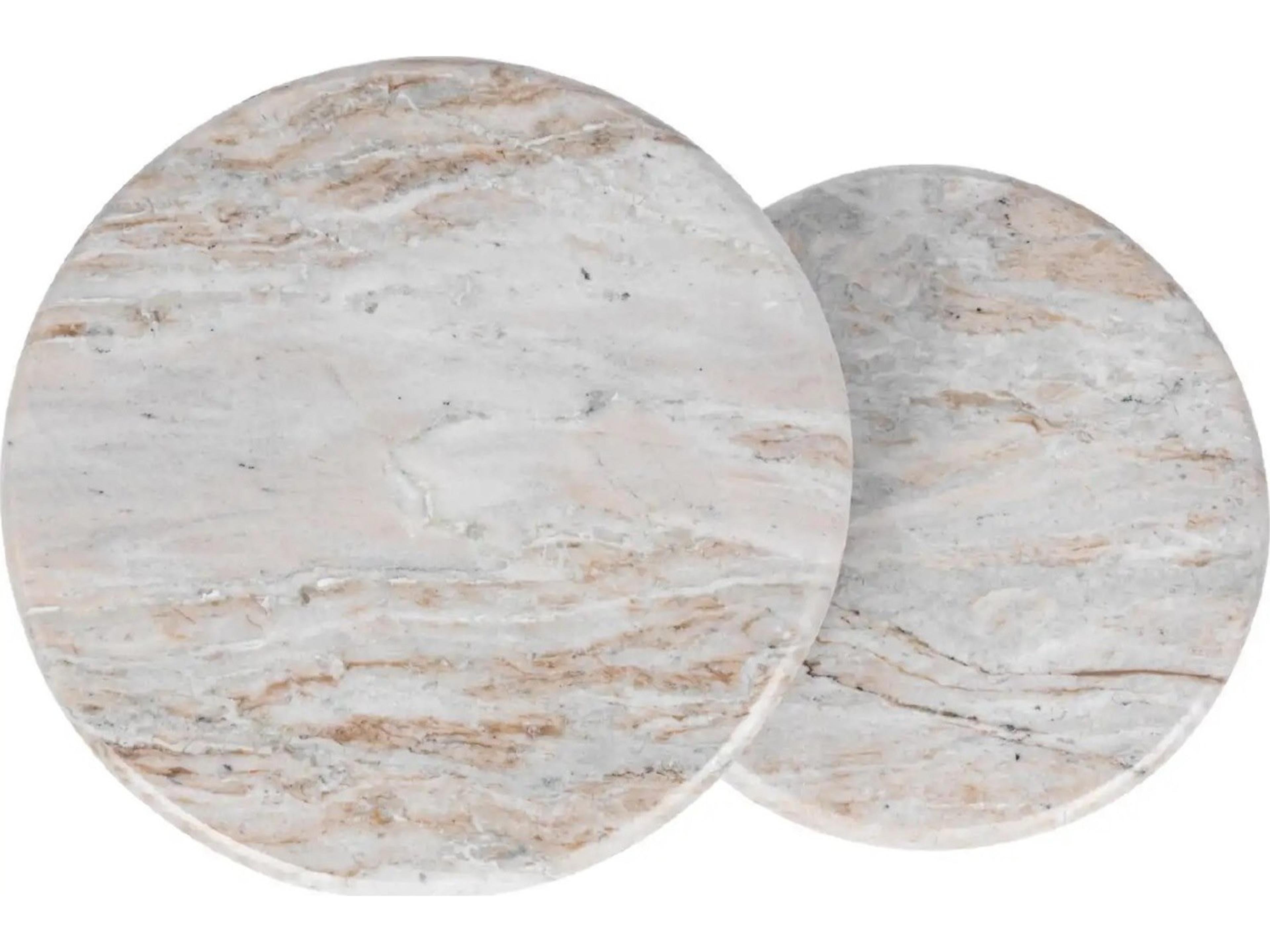 Classic Home Huxley Round Marble Rusty Gray End Table