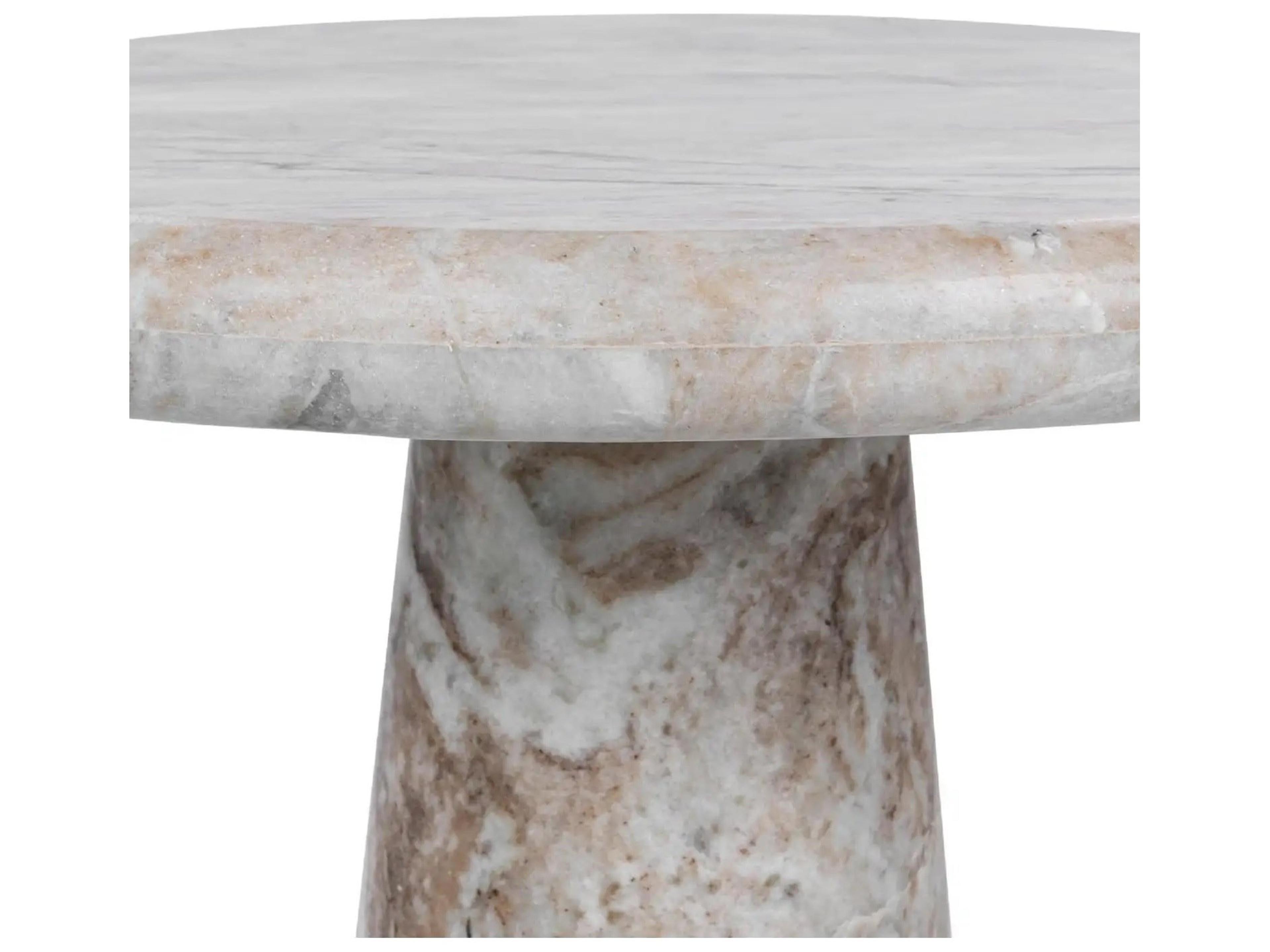 Classic Home Huxley Round Marble Rusty Gray End Table
