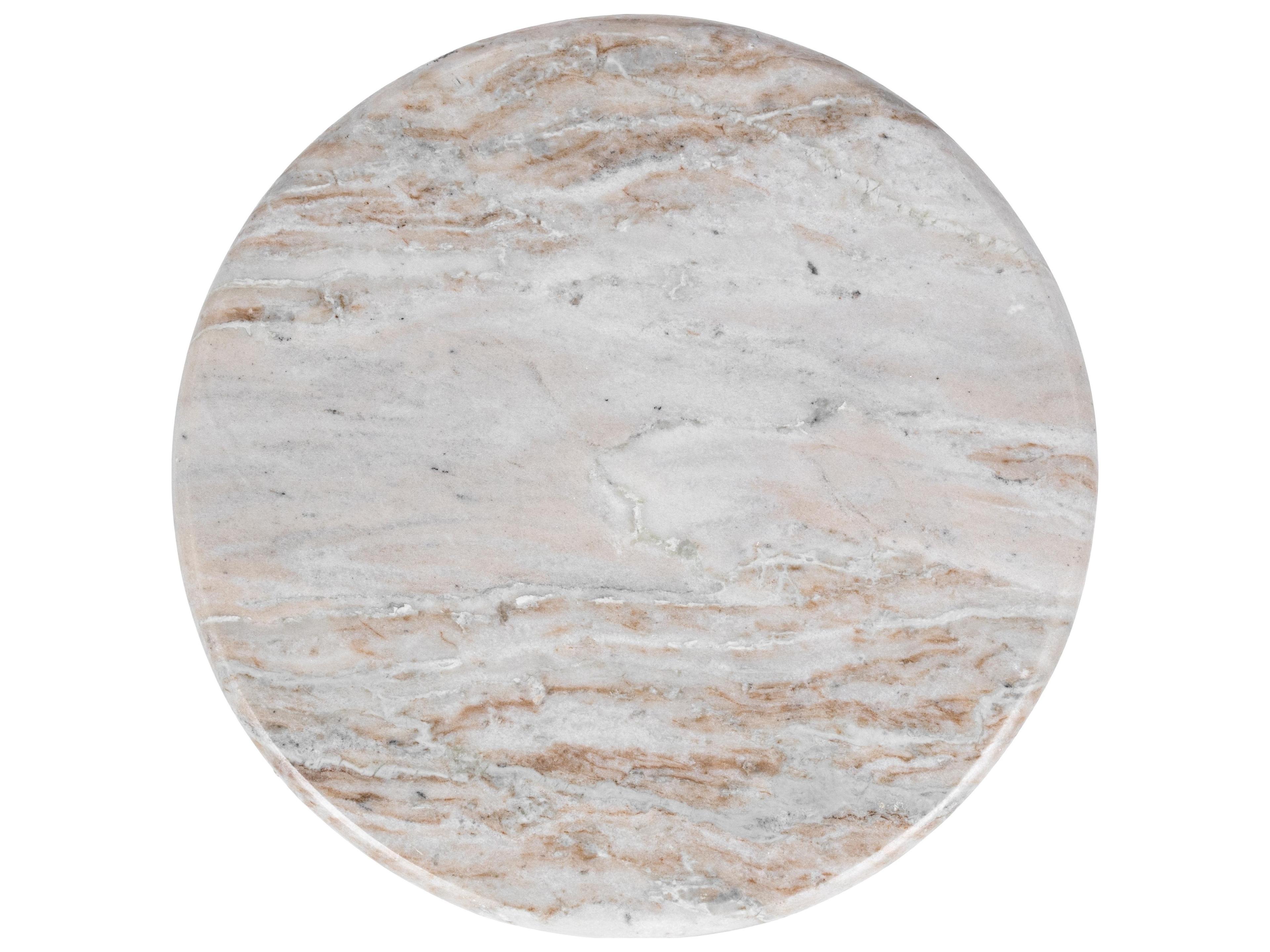 Classic Home Huxley Round Faux Marble Rusty Gray End Table