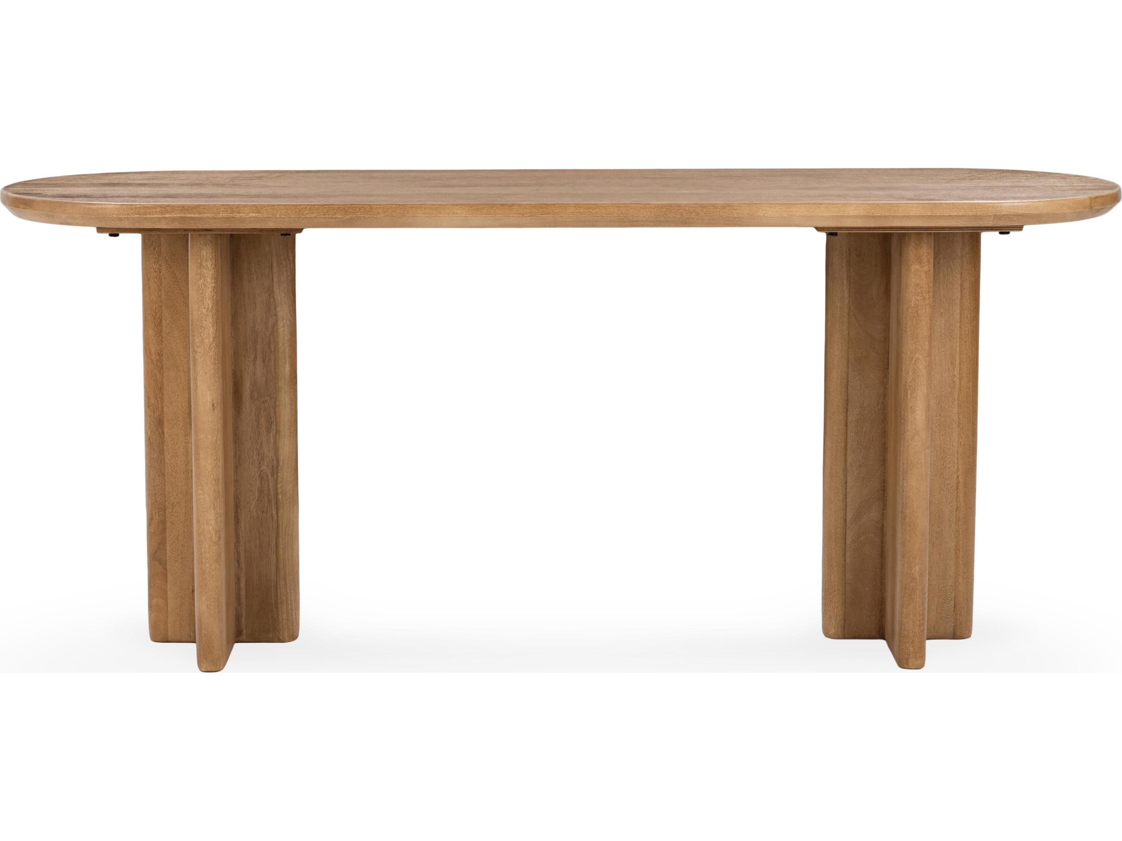 Classic Home Montengo Oval Wood Natural Maple Console Table