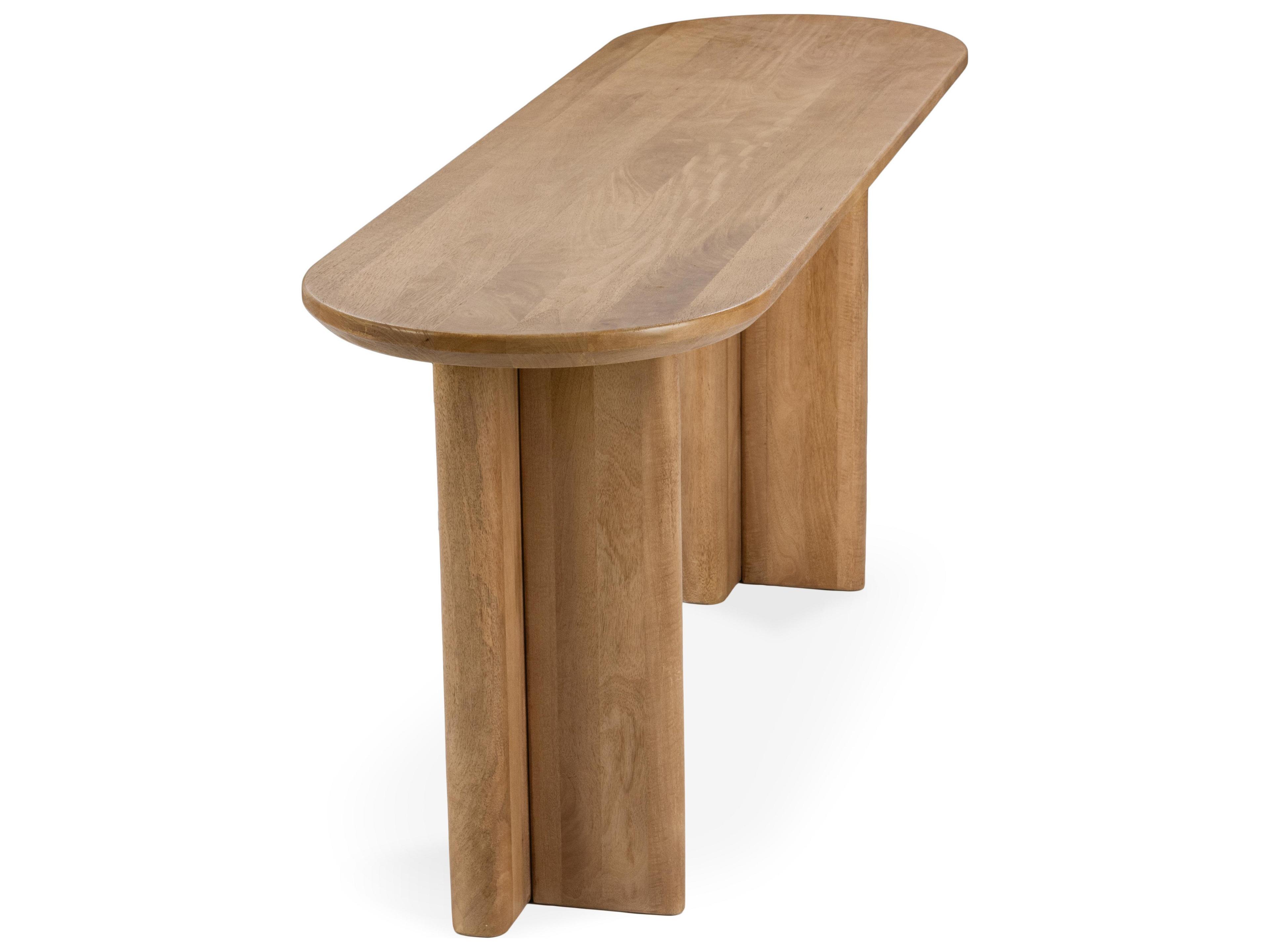 Classic Home Montengo Oval Wood Natural Maple Console Table