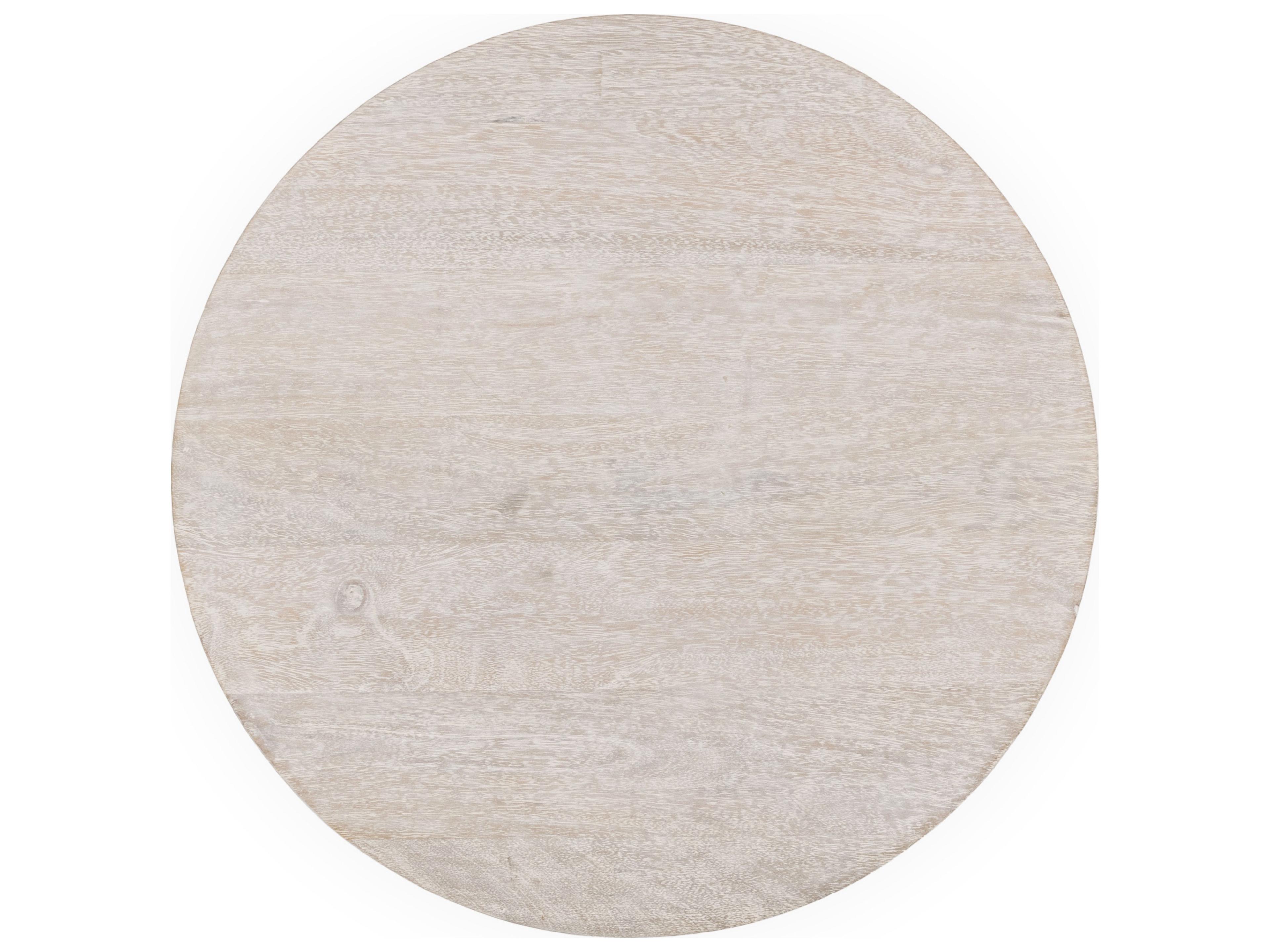 Classic Home Hera Round Faux Marble Creamwood End Table