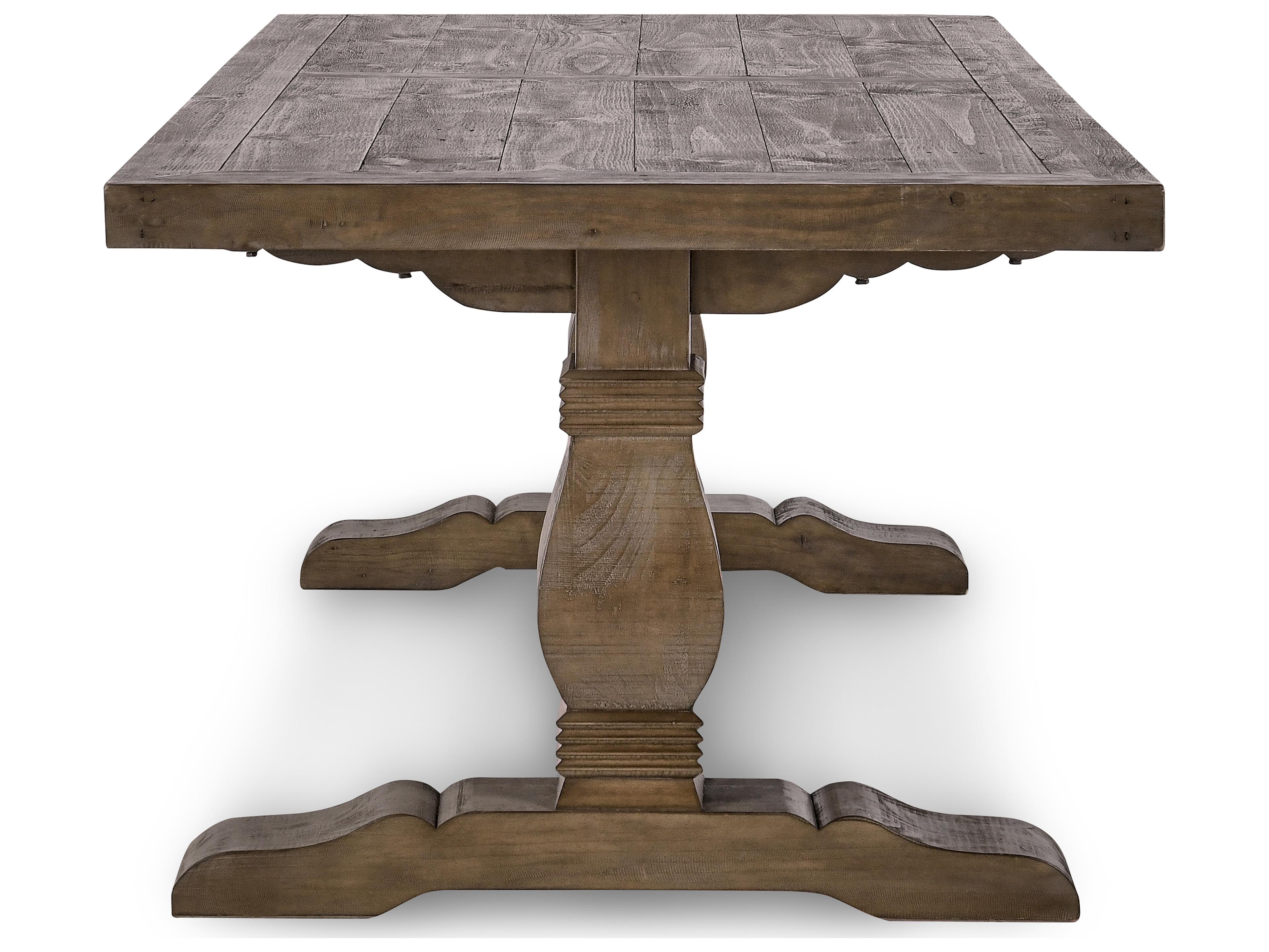 Classic Home Caleb Rectangular Wood Distressed Brown Dining Table