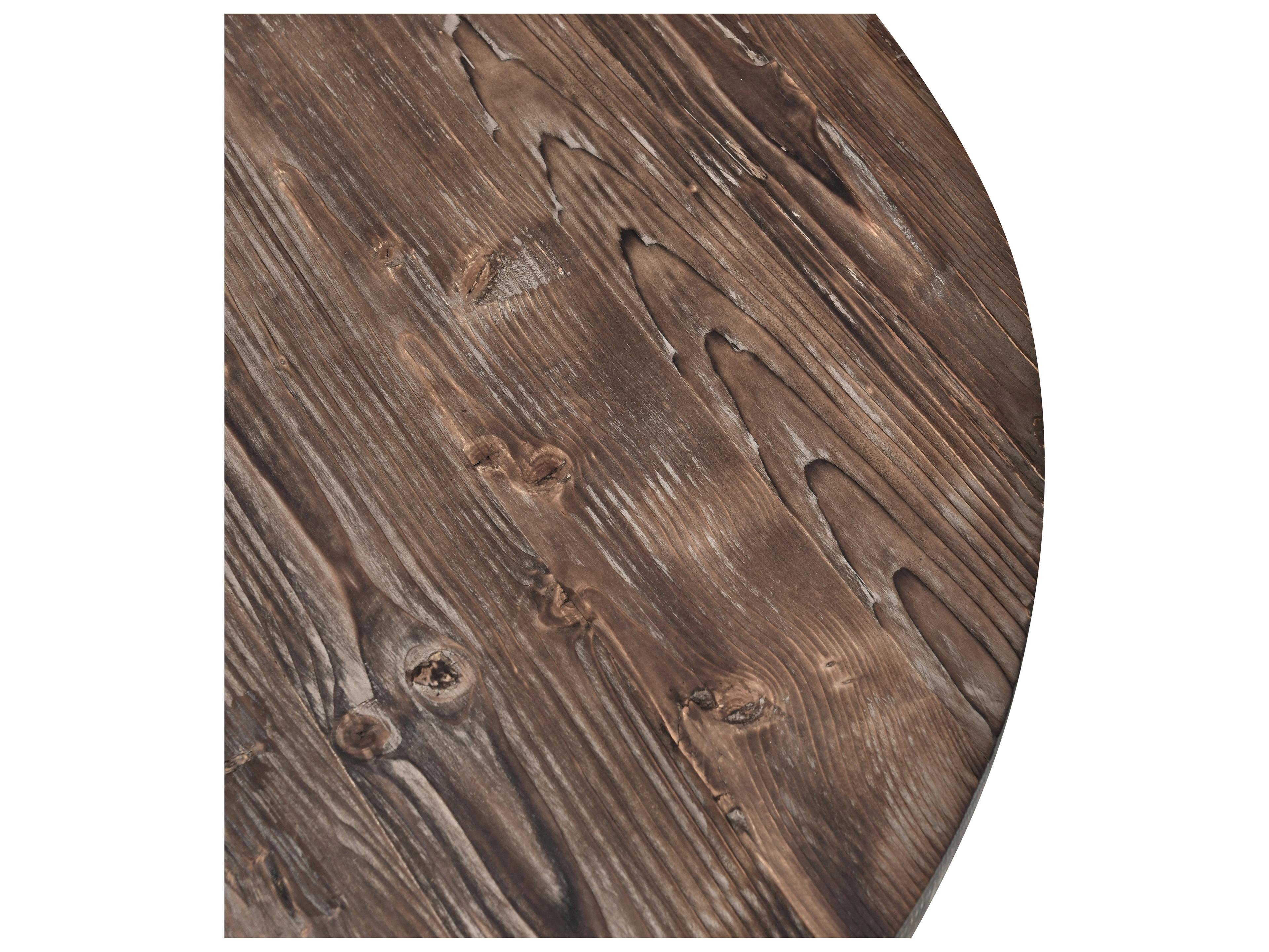 Classic Home Biltmore Round Wood Rustic Brown Coffee Table