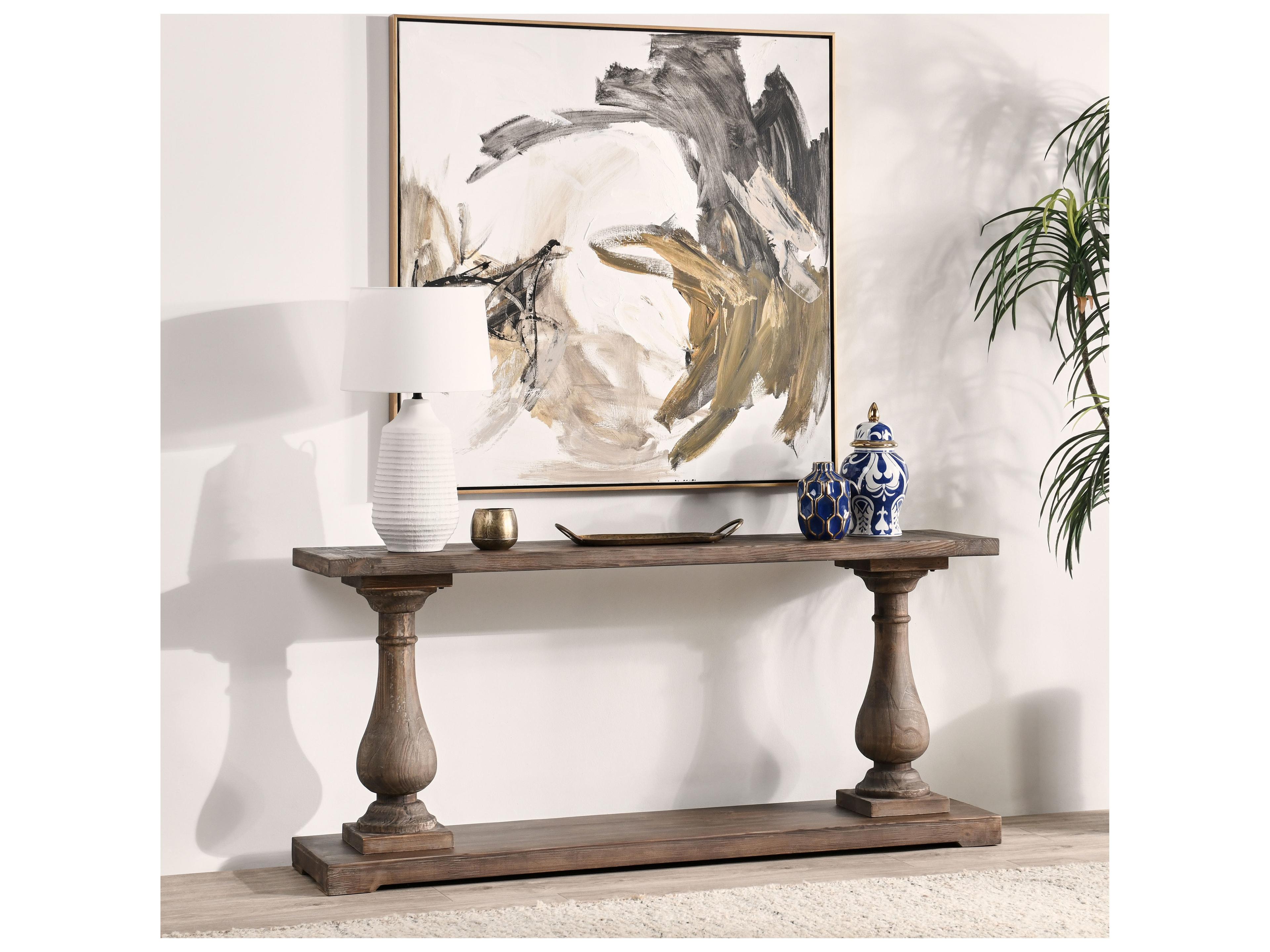 Classic Home Biltmore Rectangular Wood Rustic Brown Console Table