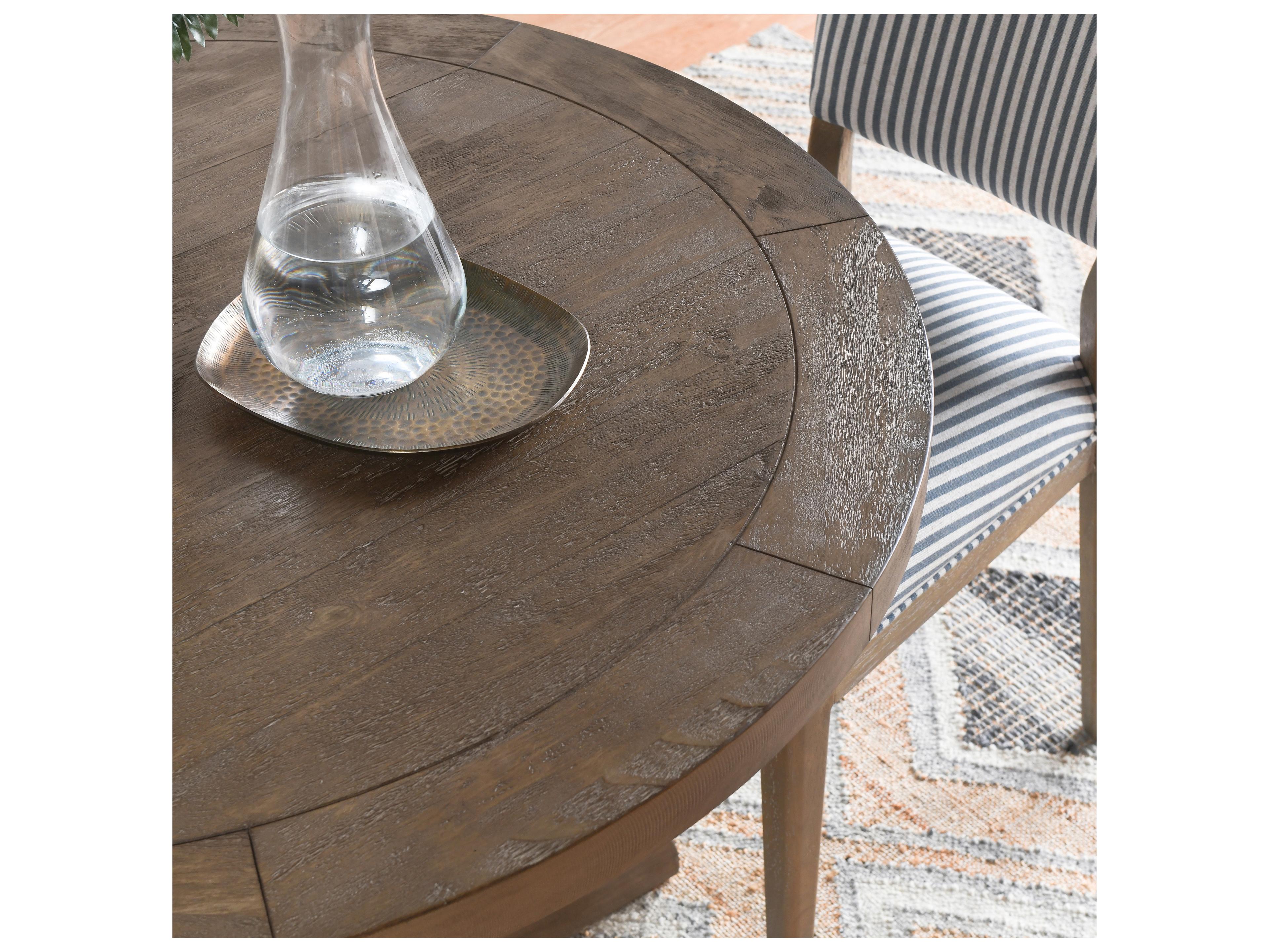 Classic Home Caleb Round Wood Distressed Brown Dining Table
