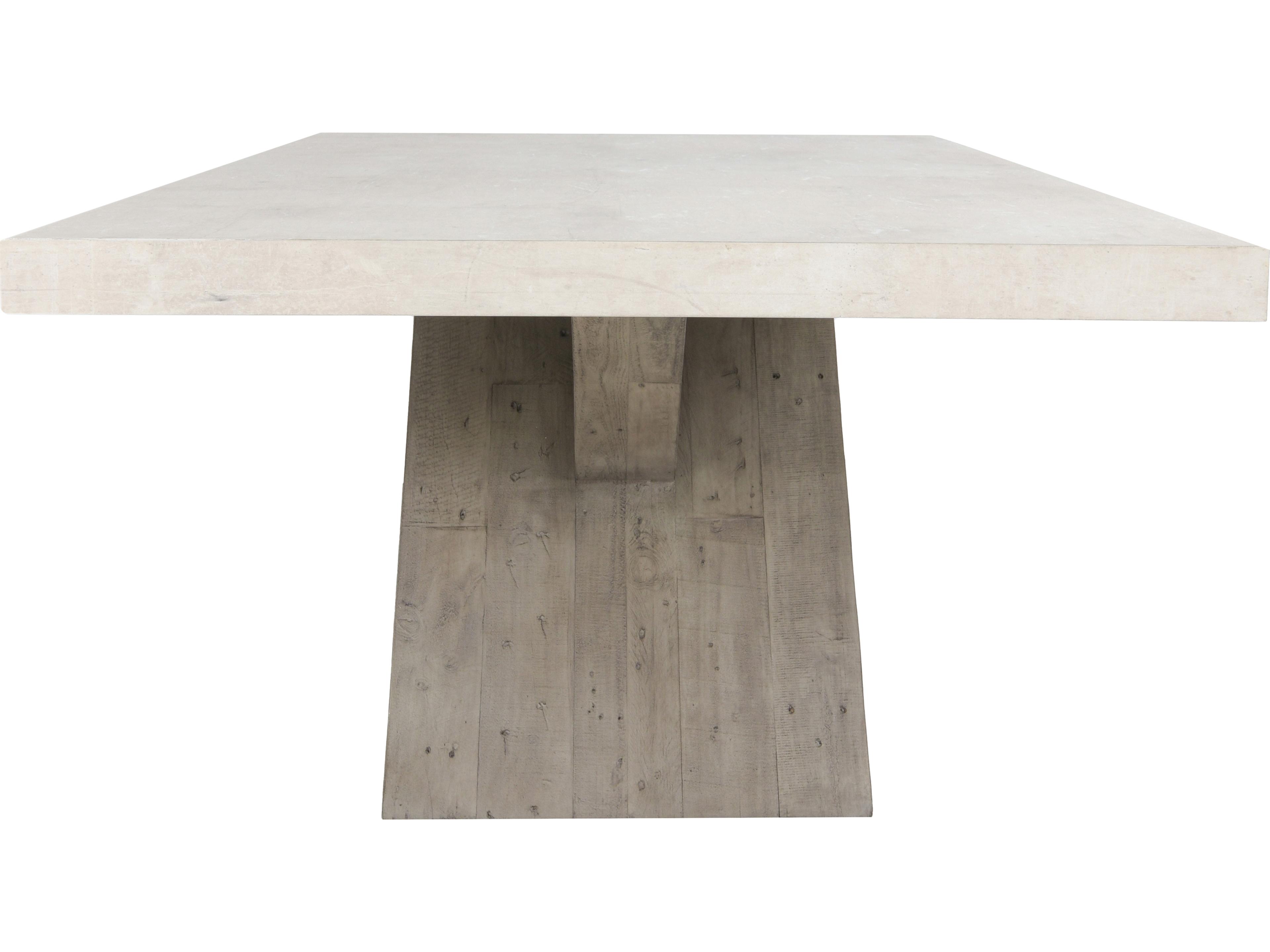 Classic Home Durant Rectangular Concrete Antique White Dining Table