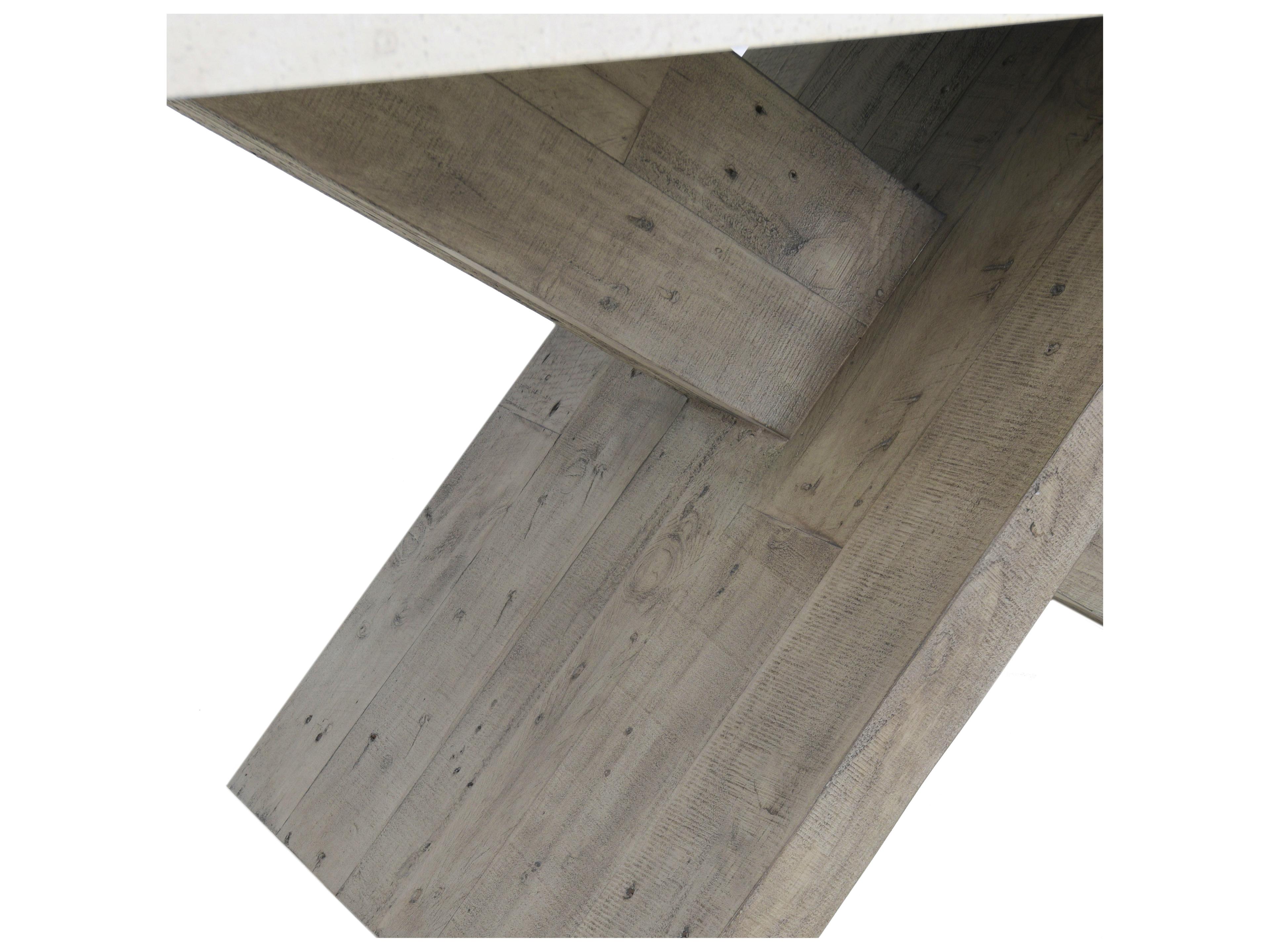 Classic Home Durant Rectangular Concrete Antique White Dining Table