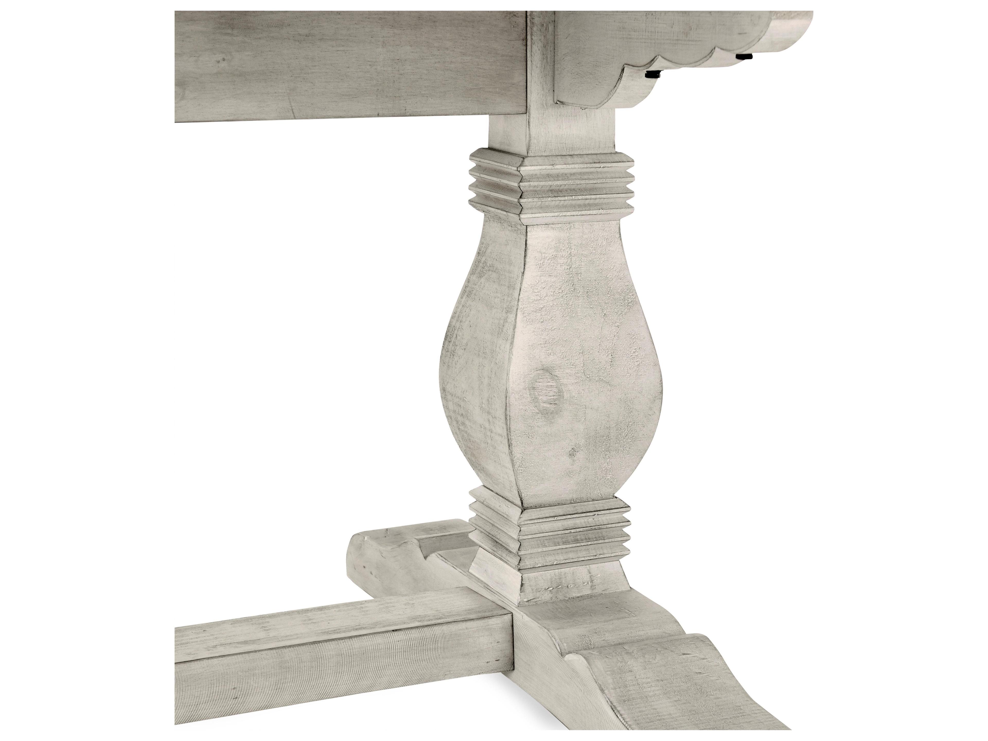 Classic Home Caleb Rectangular Wood Distressed Ivory Dining Table