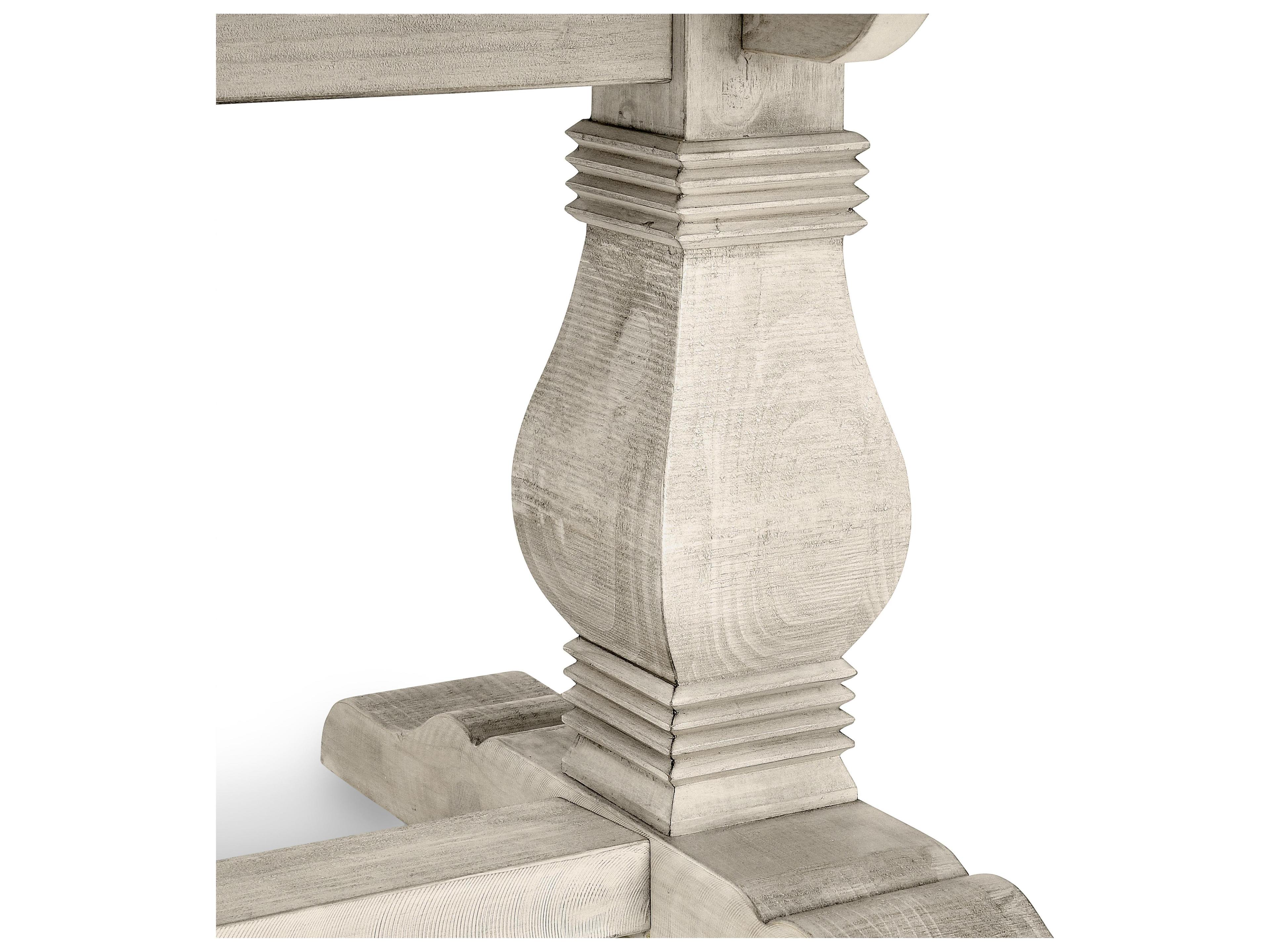 Classic Home Caleb Rectangular Wood Distressed Ivory Dining Table