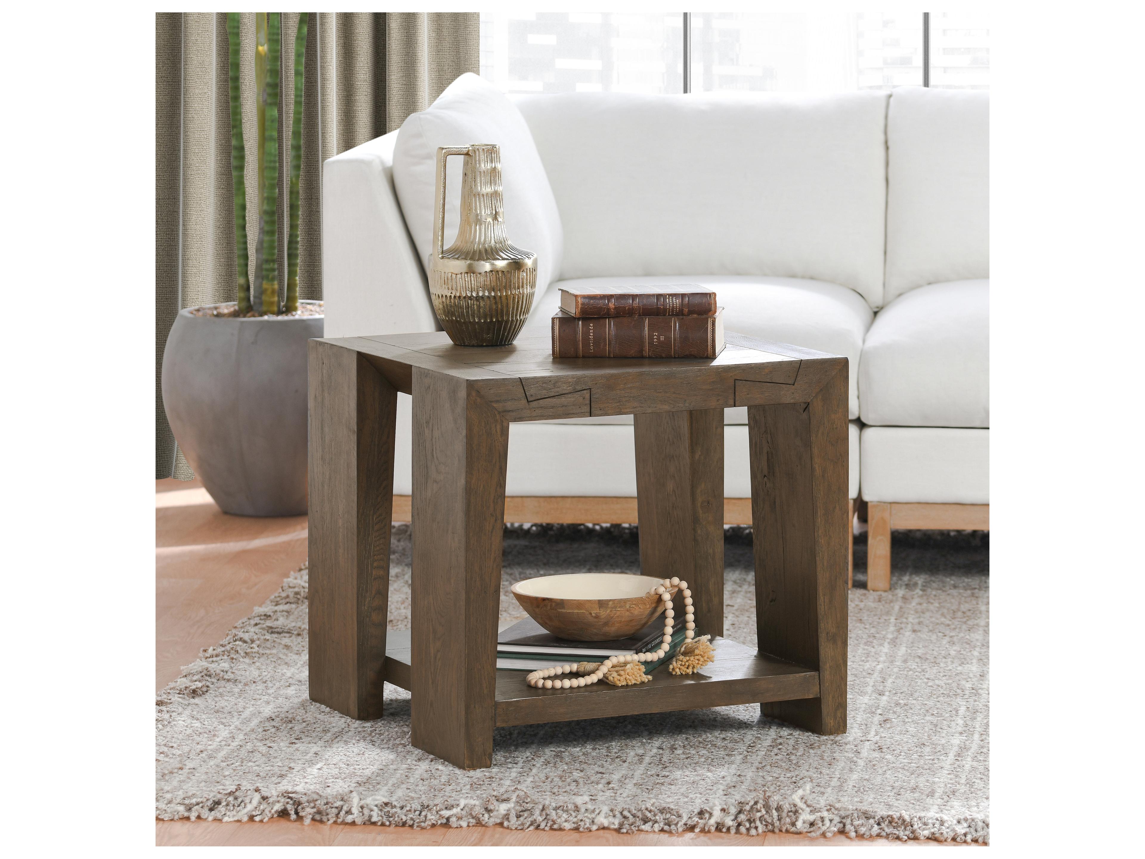 Classic Home Troy Square Wood Brown End Table